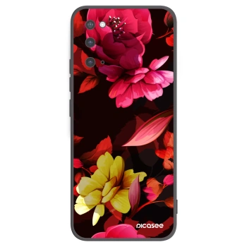 Picasee silikonowe czarne etui na Samsung Galaxy S20 G980F - Dark Peonny