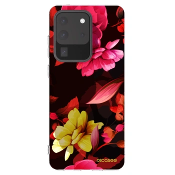 Picasee silikonowe przeźroczyste etui na Samsung Galaxy S20 Ultra 5G G988F - Dark Peonny