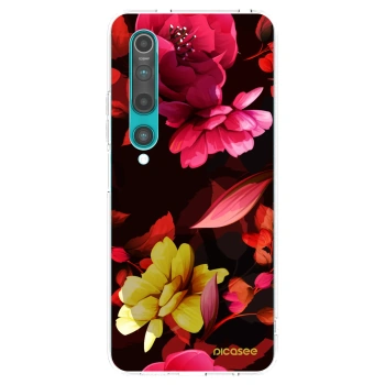 Picasee silikonowe przeźroczyste etui na Xiaomi Mi 10 - Dark Peonny