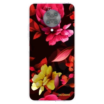 Picasee silikonowe przeźroczyste etui na Xiaomi Poco F2 Pro - Dark Peonny