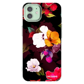 Picasee silikonowe przeźroczyste etui na Apple iPhone 12 - Flowers and Berries
