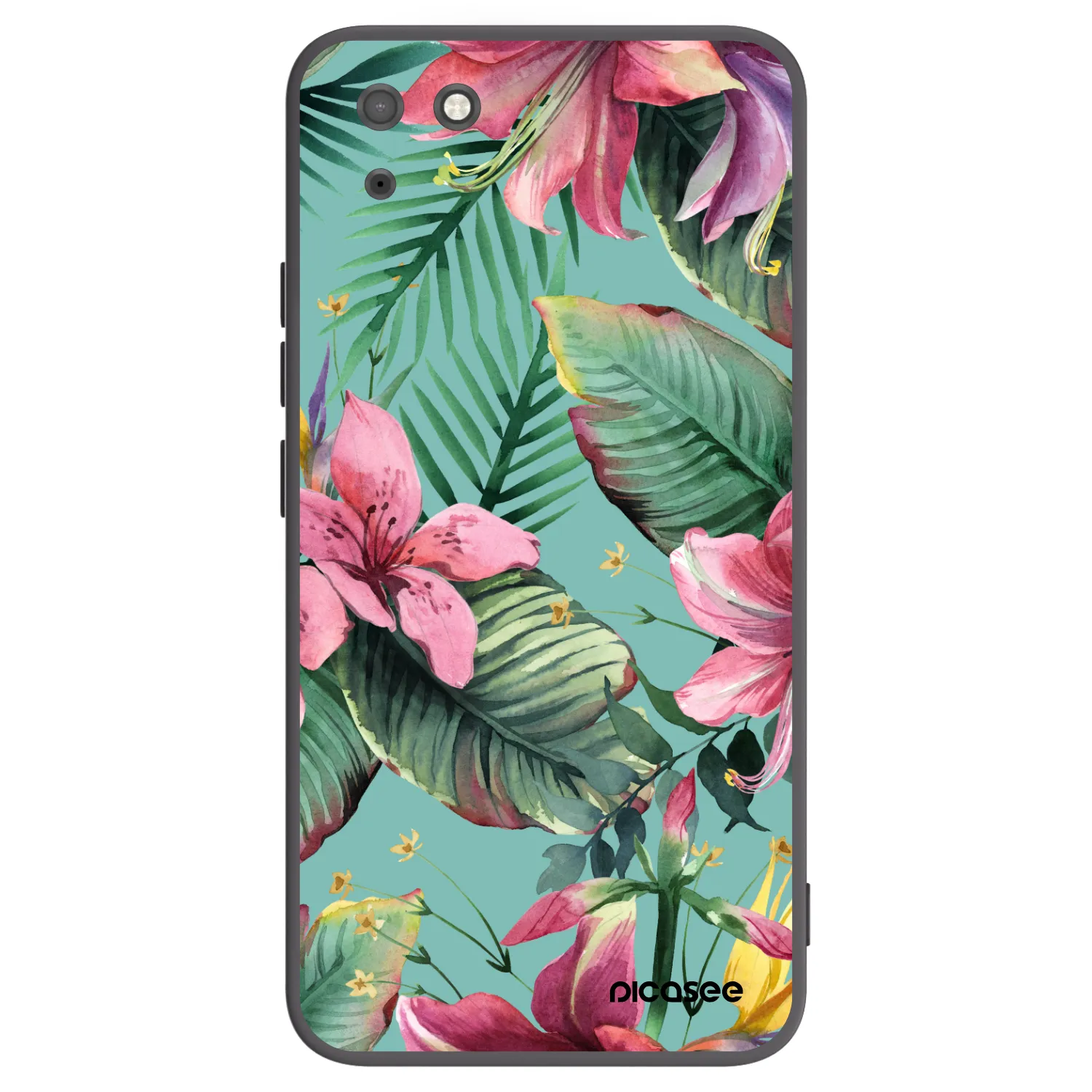 Picasee silikonowe czarne etui na Huawei Y5P - Hawaii