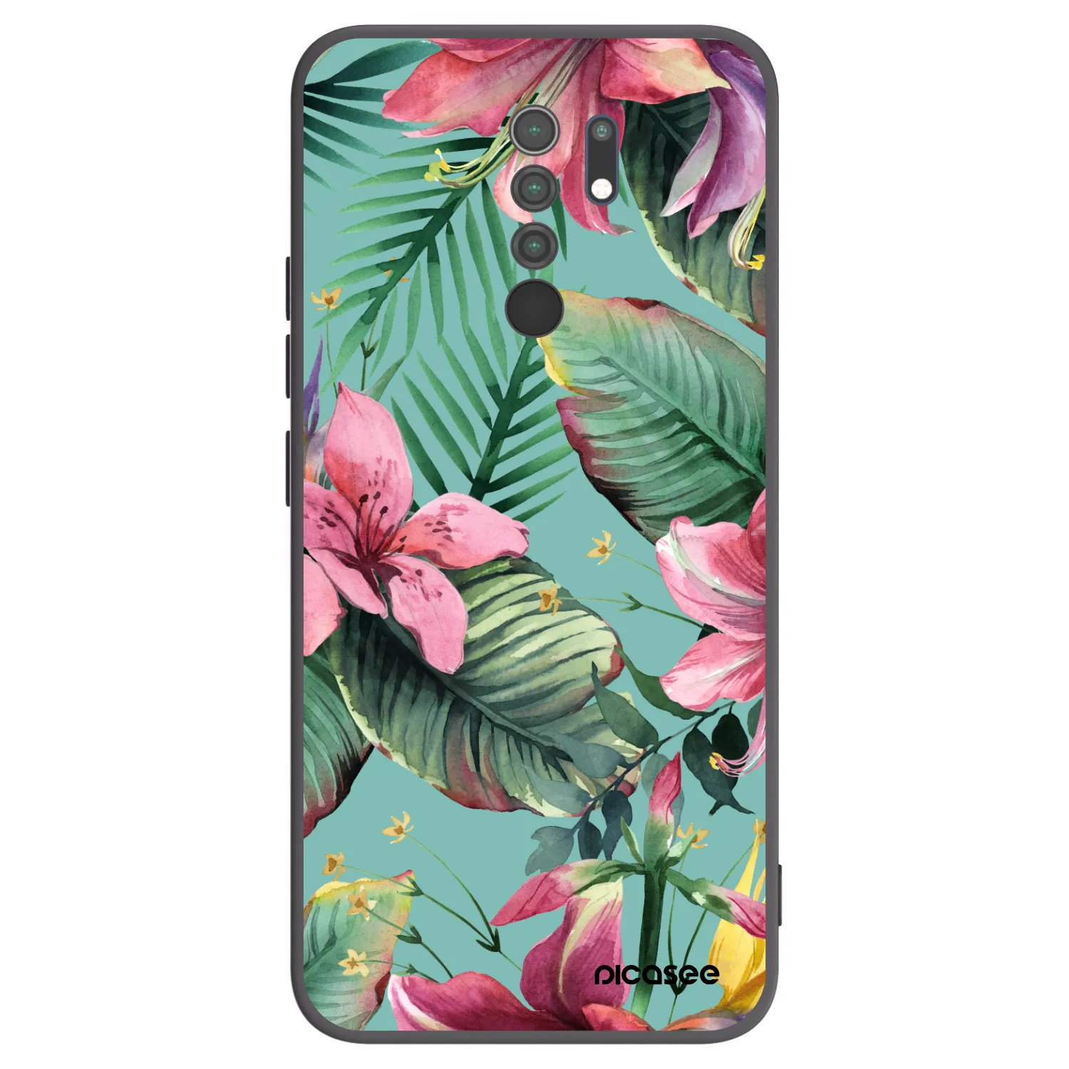Picasee silikonowe czarne etui na Xiaomi Redmi 9 - Hawaii