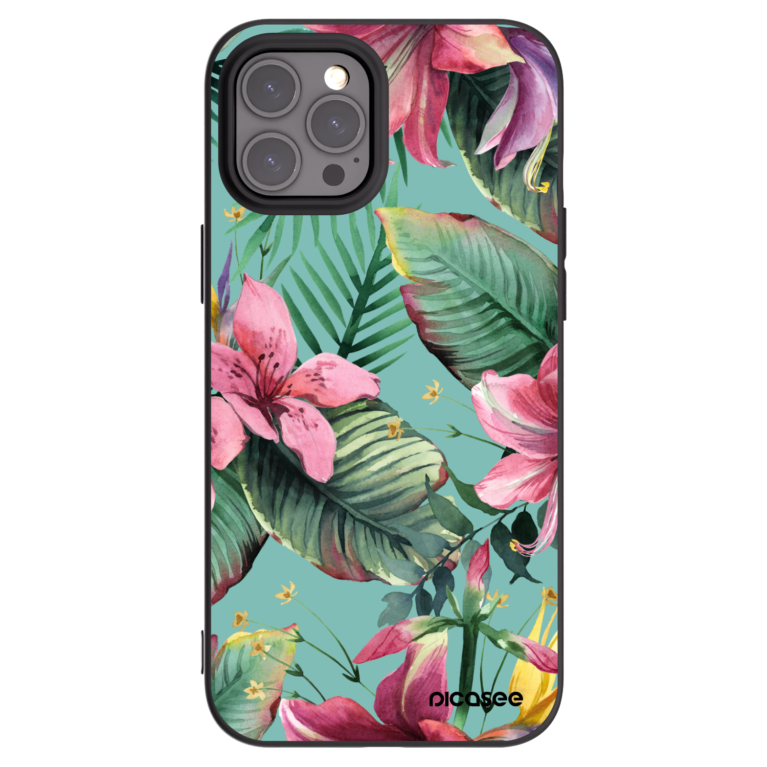 Picasee silikonowe czarne etui na Apple iPhone 12 Pro Max - Hawaii