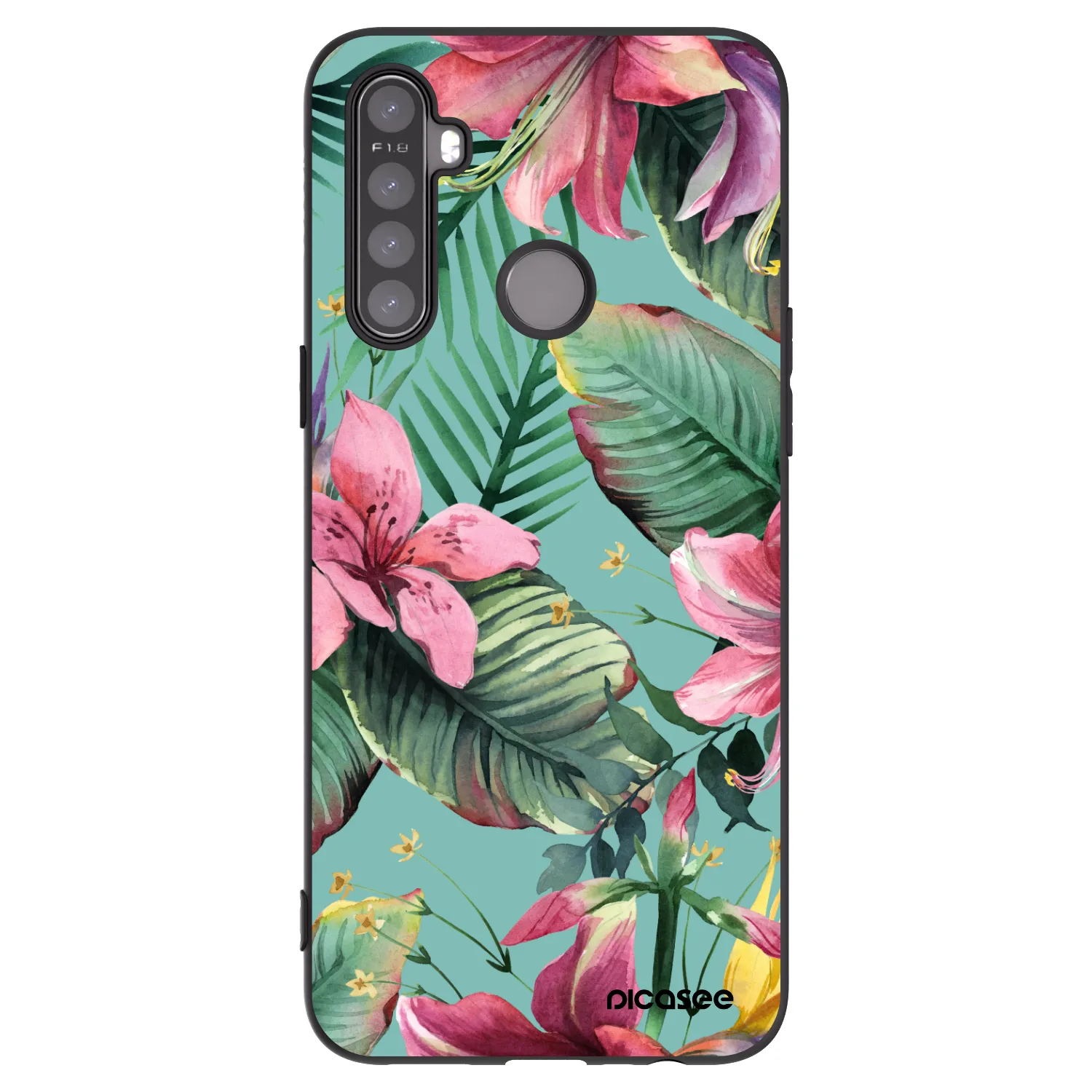 Picasee silikonowe czarne etui na Realme 5 - Hawaii