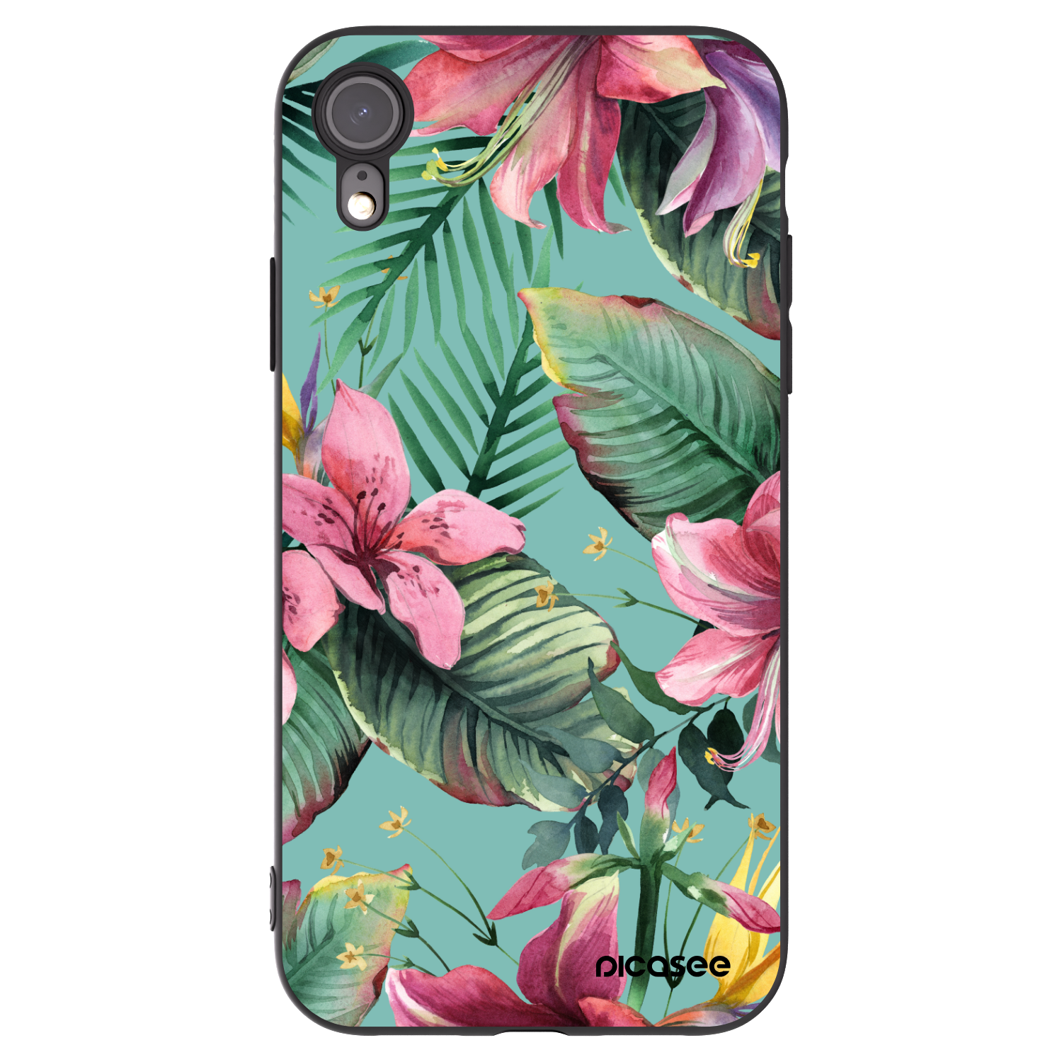 Picasee silikonowe czarne etui na Apple iPhone XR - Hawaii