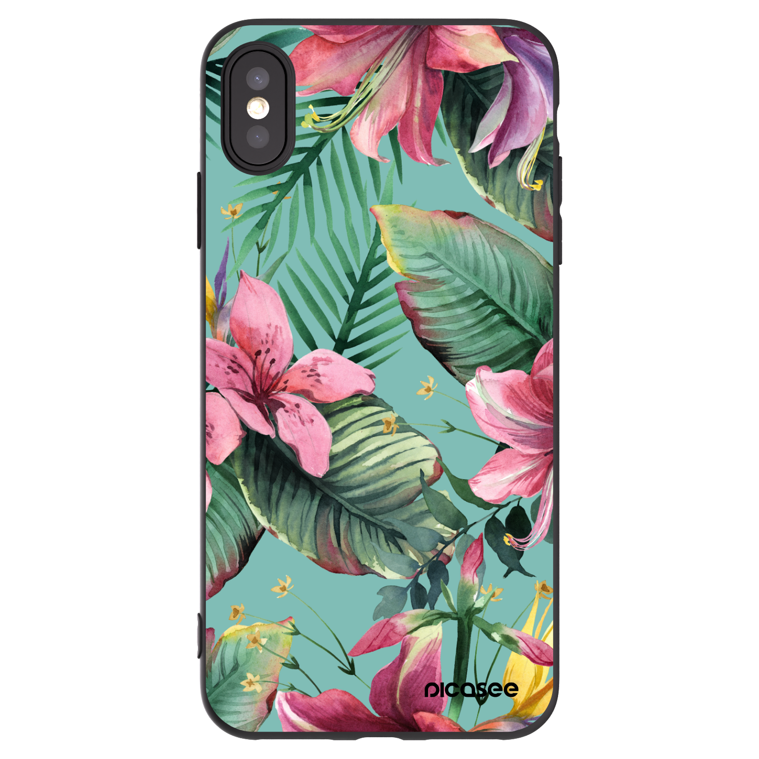 Picasee silikonowe czarne etui na Apple iPhone XS Max - Hawaii