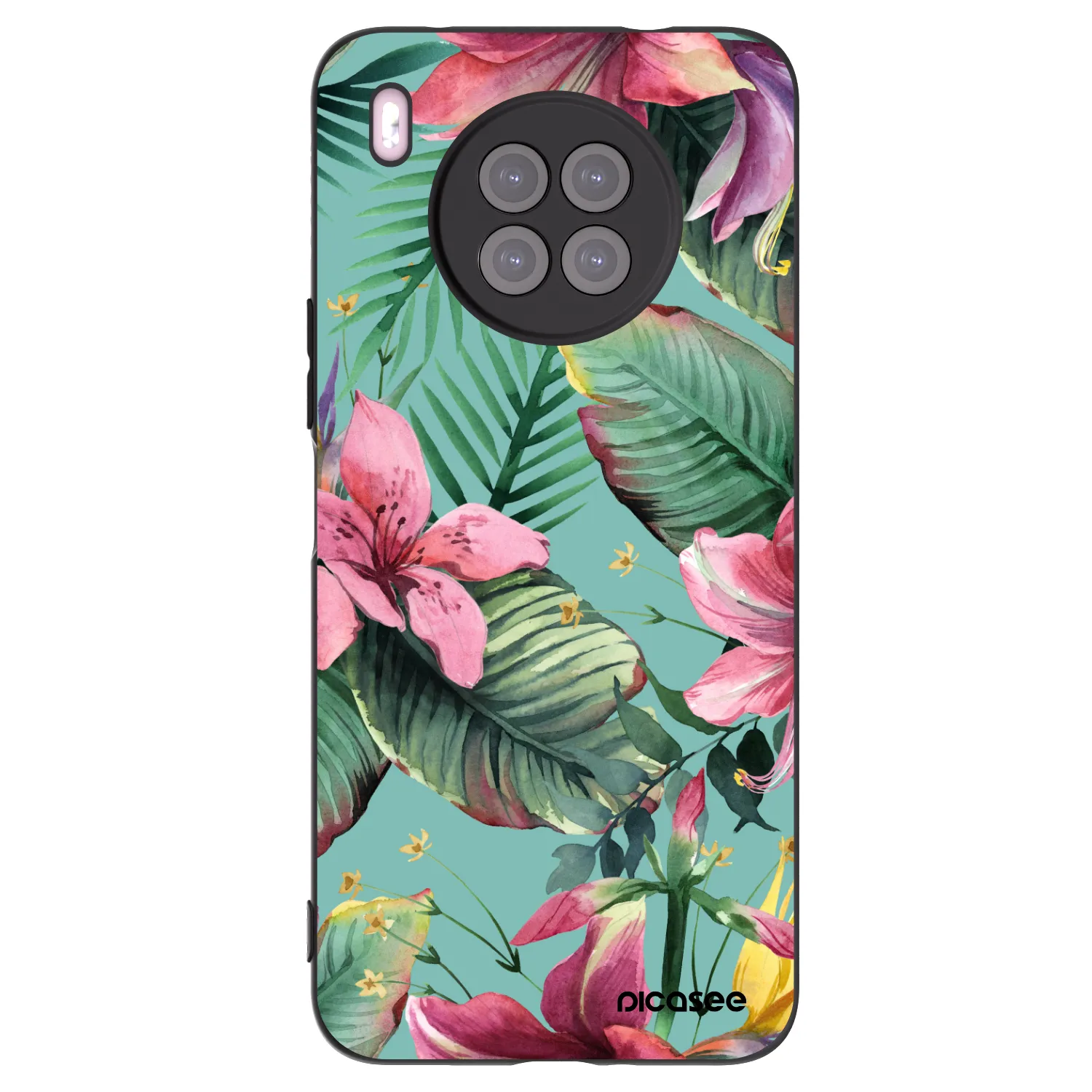 Picasee silikonowe czarne etui na Huawei Nova 8i - Hawaii