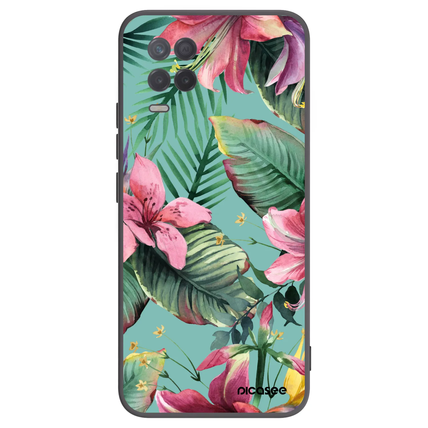 Picasee silikonowe czarne etui na Realme 8 5G - Hawaii