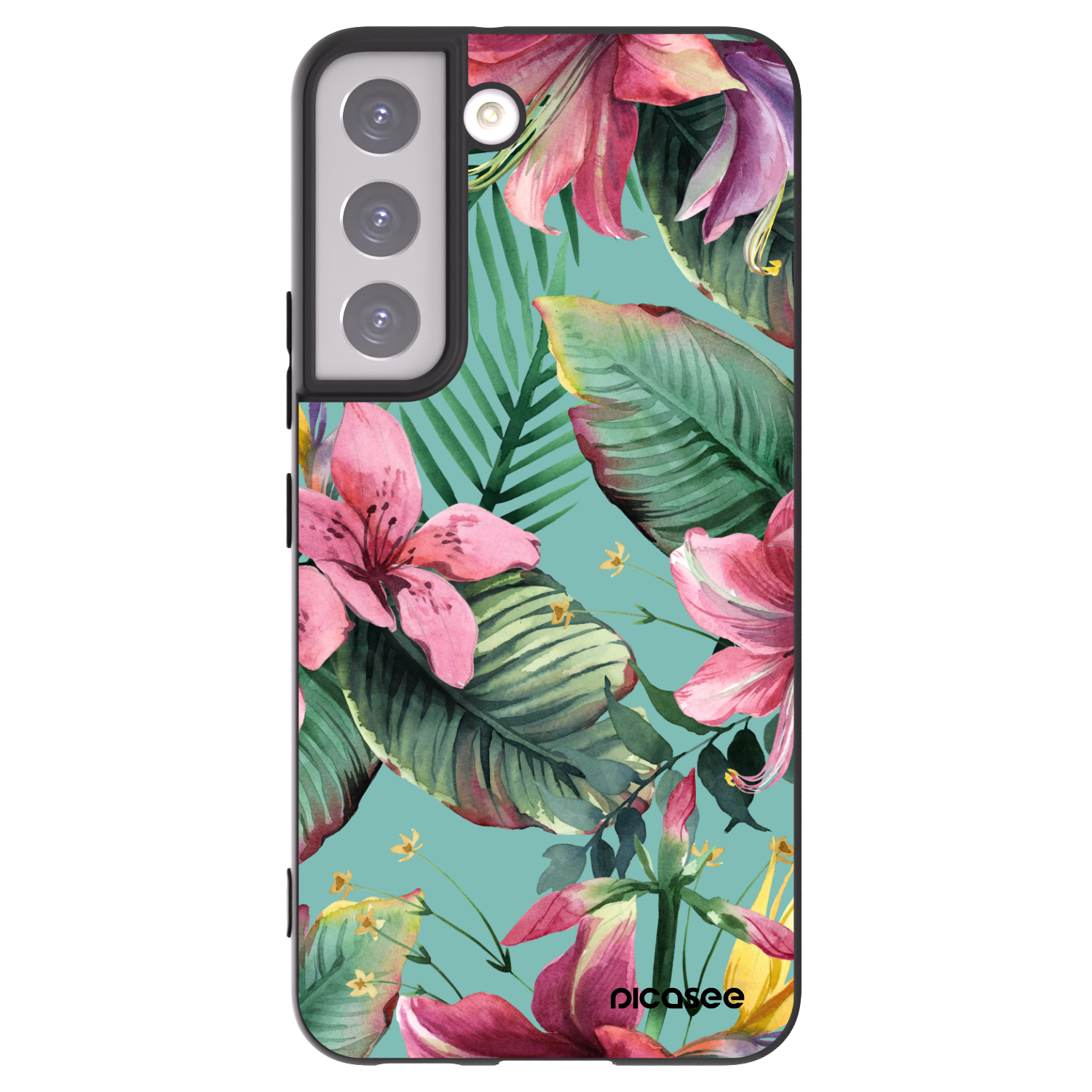Picasee silikonowe czarne etui na Samsung Galaxy S22 5G - Hawaii