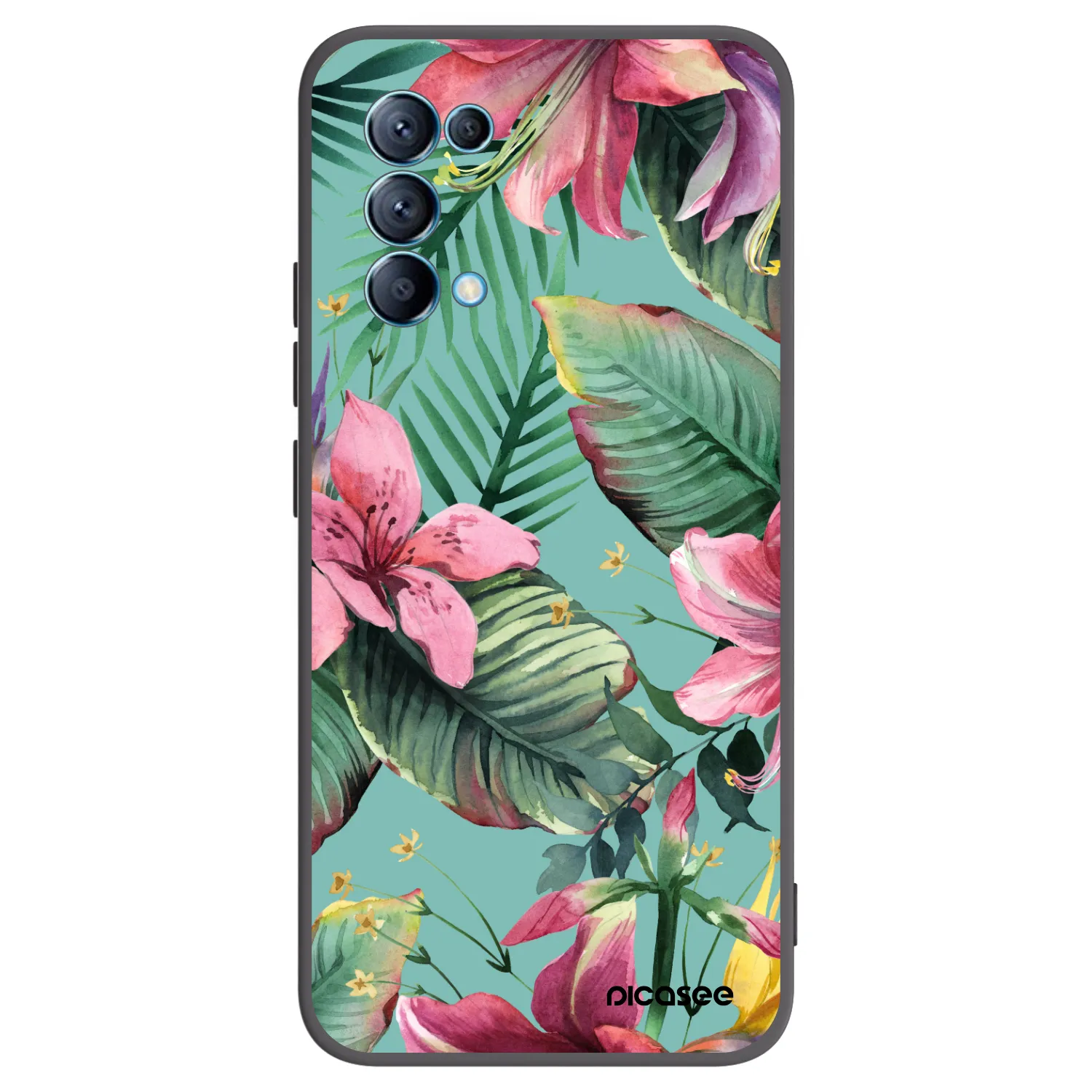 Picasee silikonowe czarne etui na OPPO Reno 5 5G - Hawaii