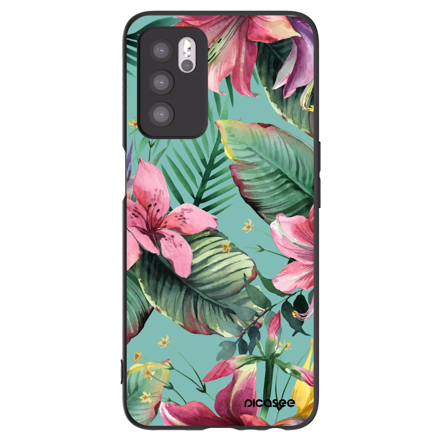 Picasee silikonowe czarne etui na OPPO A16s - Hawaii