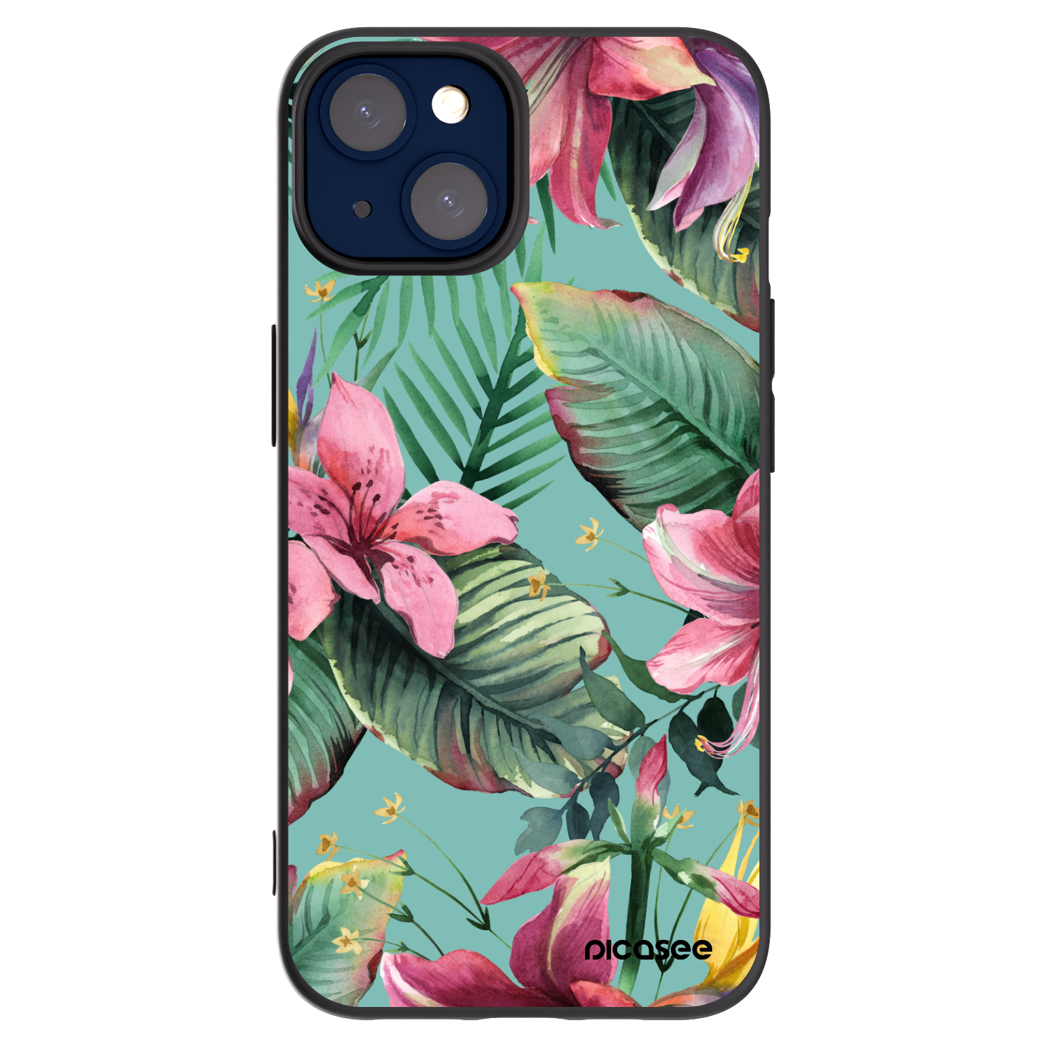 Picasee silikonowe czarne etui na Apple iPhone 14 - Hawaii