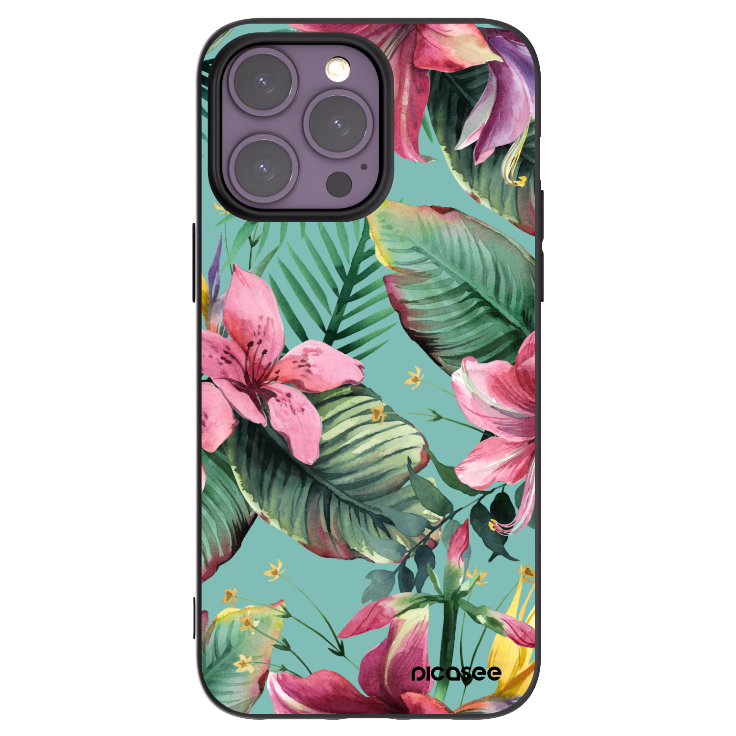 Picasee silikonowe czarne etui na Apple iPhone 14 Pro Max - Hawaii