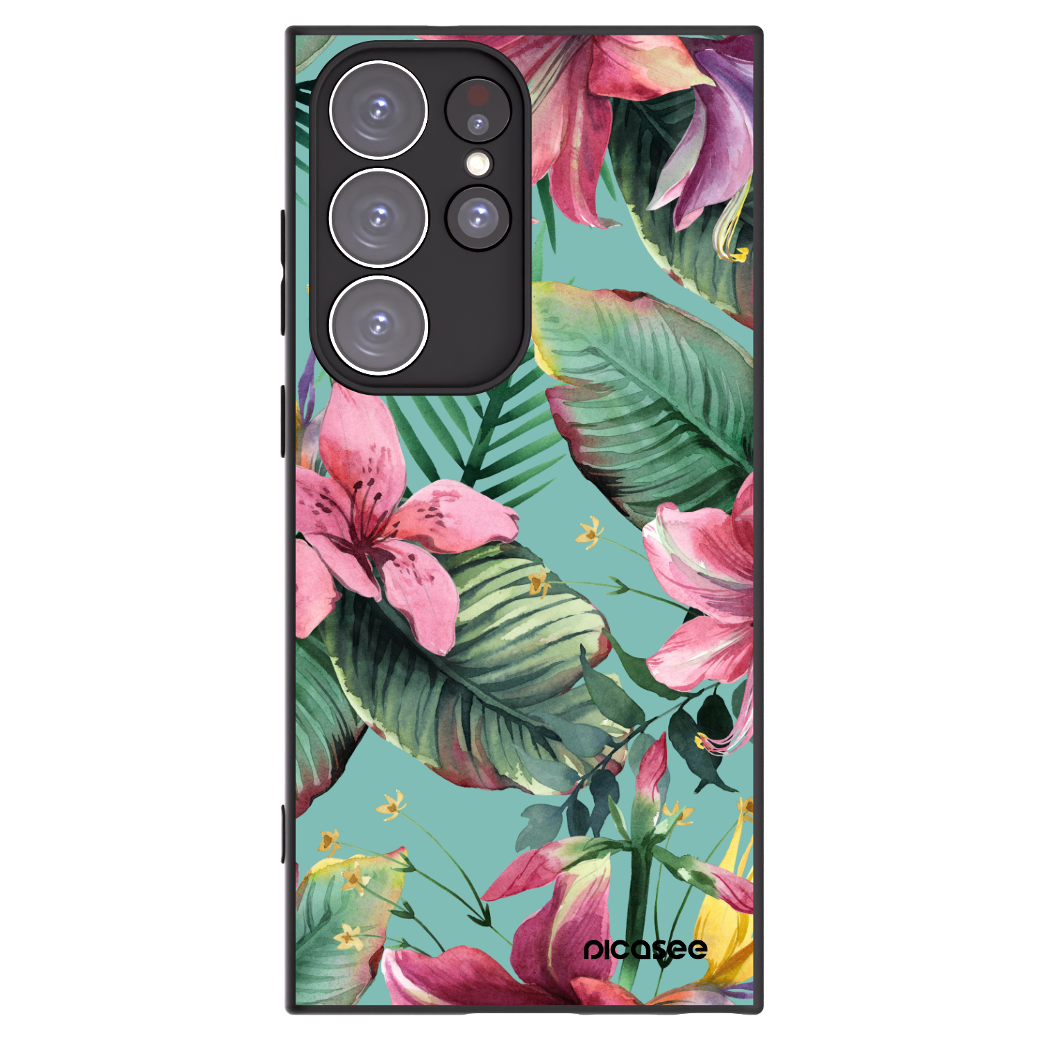 Picasee silikonowe czarne etui na Samsung Galaxy S23 Ultra 5G - Hawaii