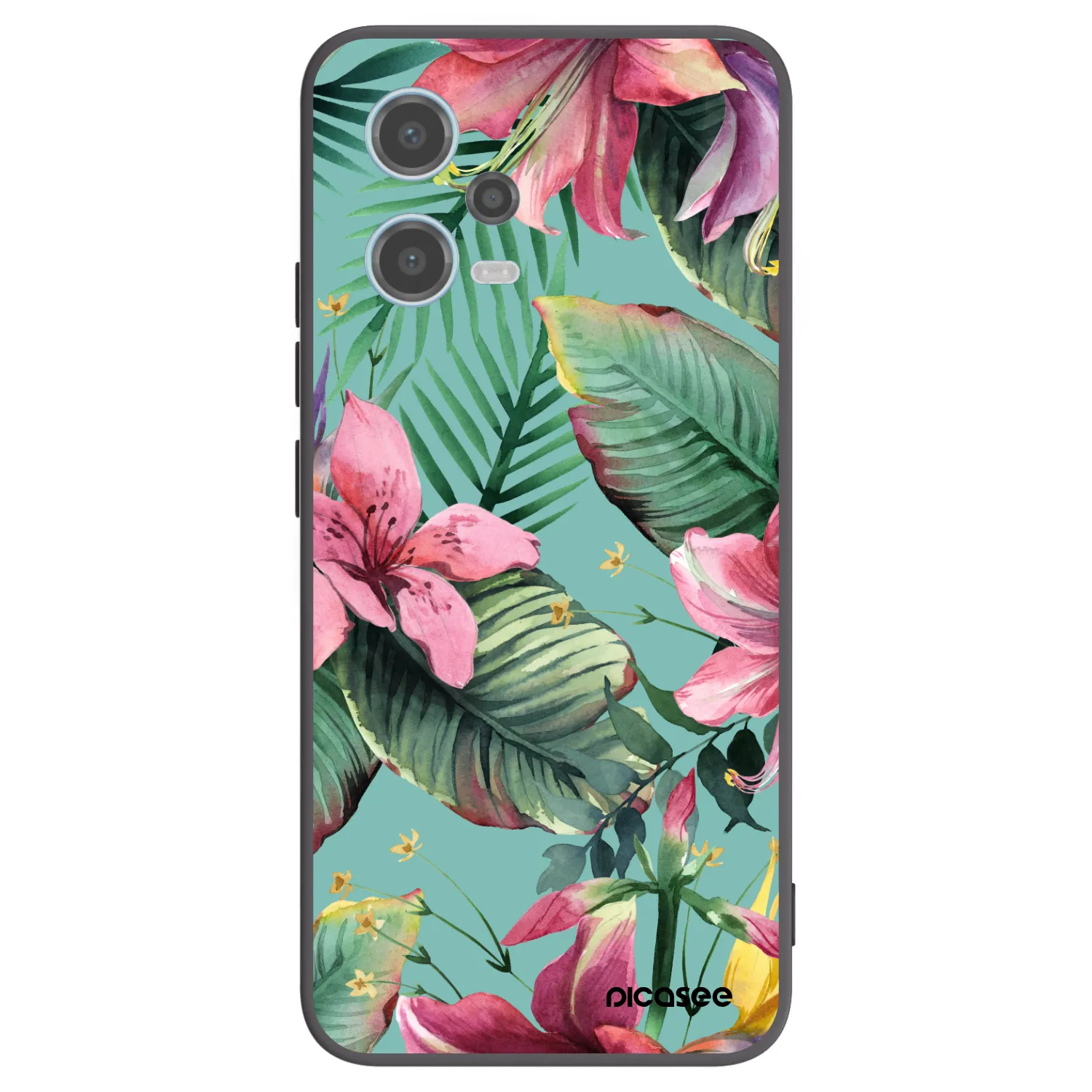 Picasee silikonowe czarne etui na Xiaomi Redmi Note 12 5G - Hawaii