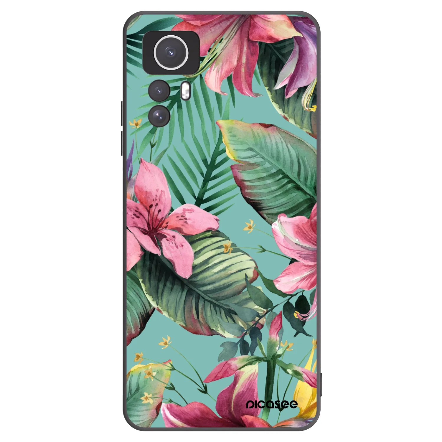 Picasee silikonowe czarne etui na Xiaomi Redmi Note 12S - Hawaii