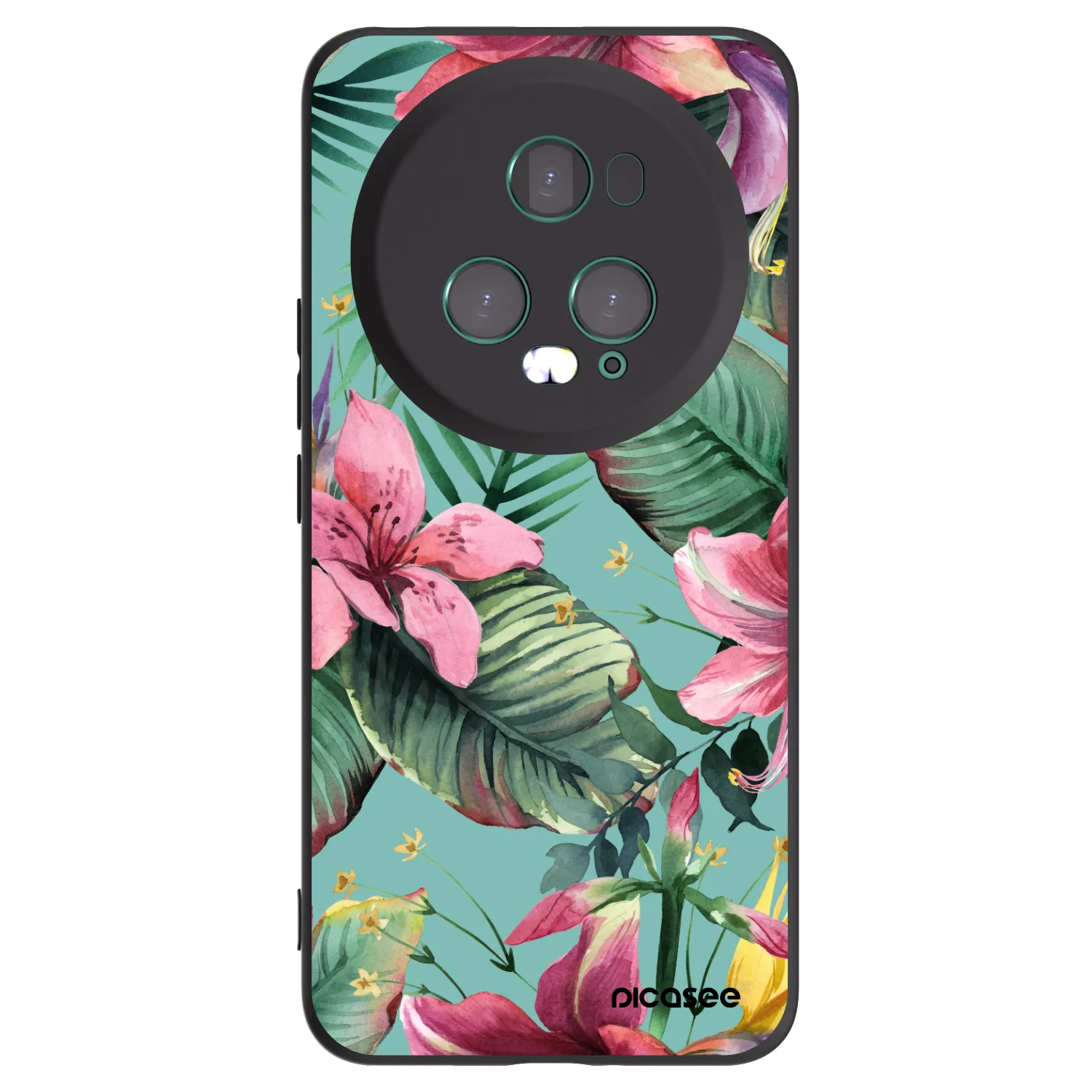 Picasee silikonowe czarne etui na Honor Magic5 Pro - Hawaii