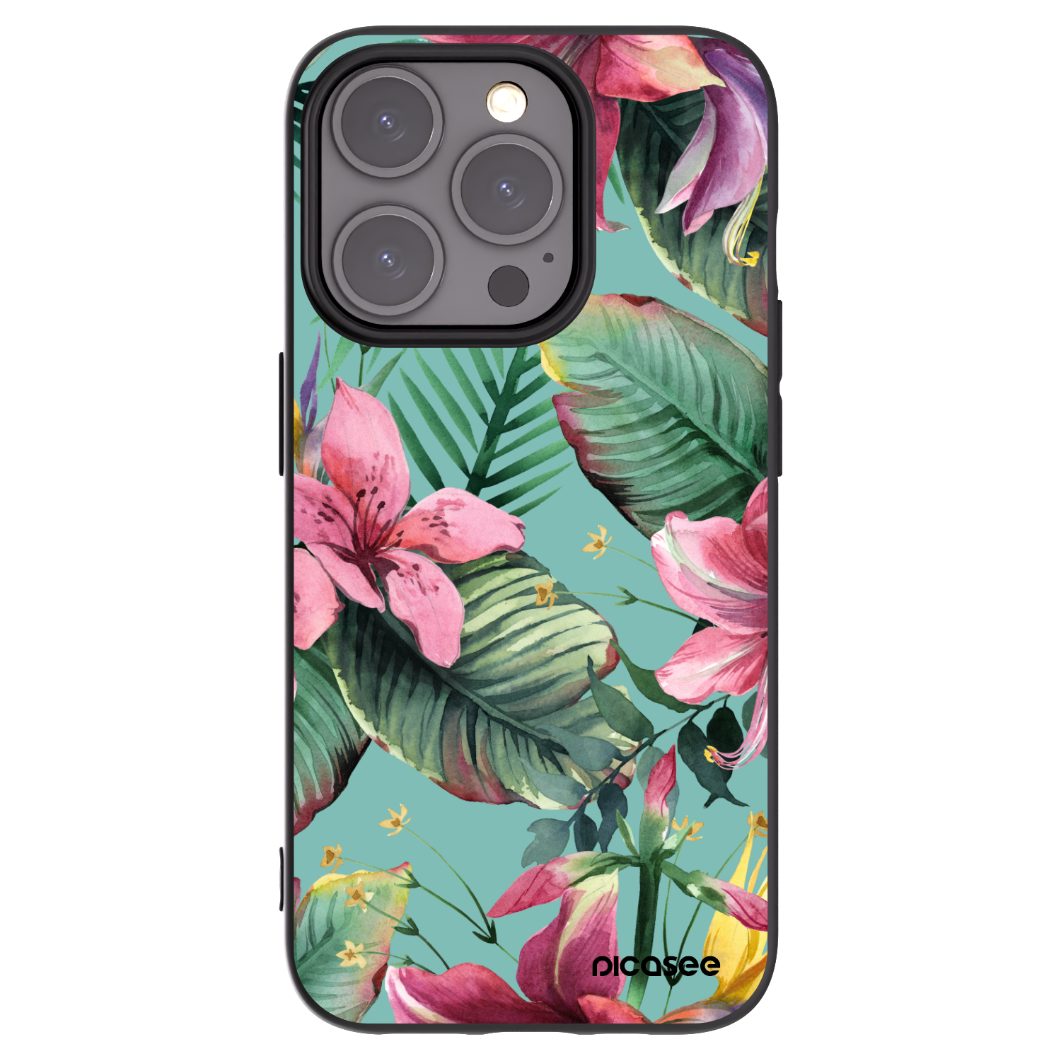 Picasee silikonowe czarne etui na Apple iPhone 15 Pro - Hawaii