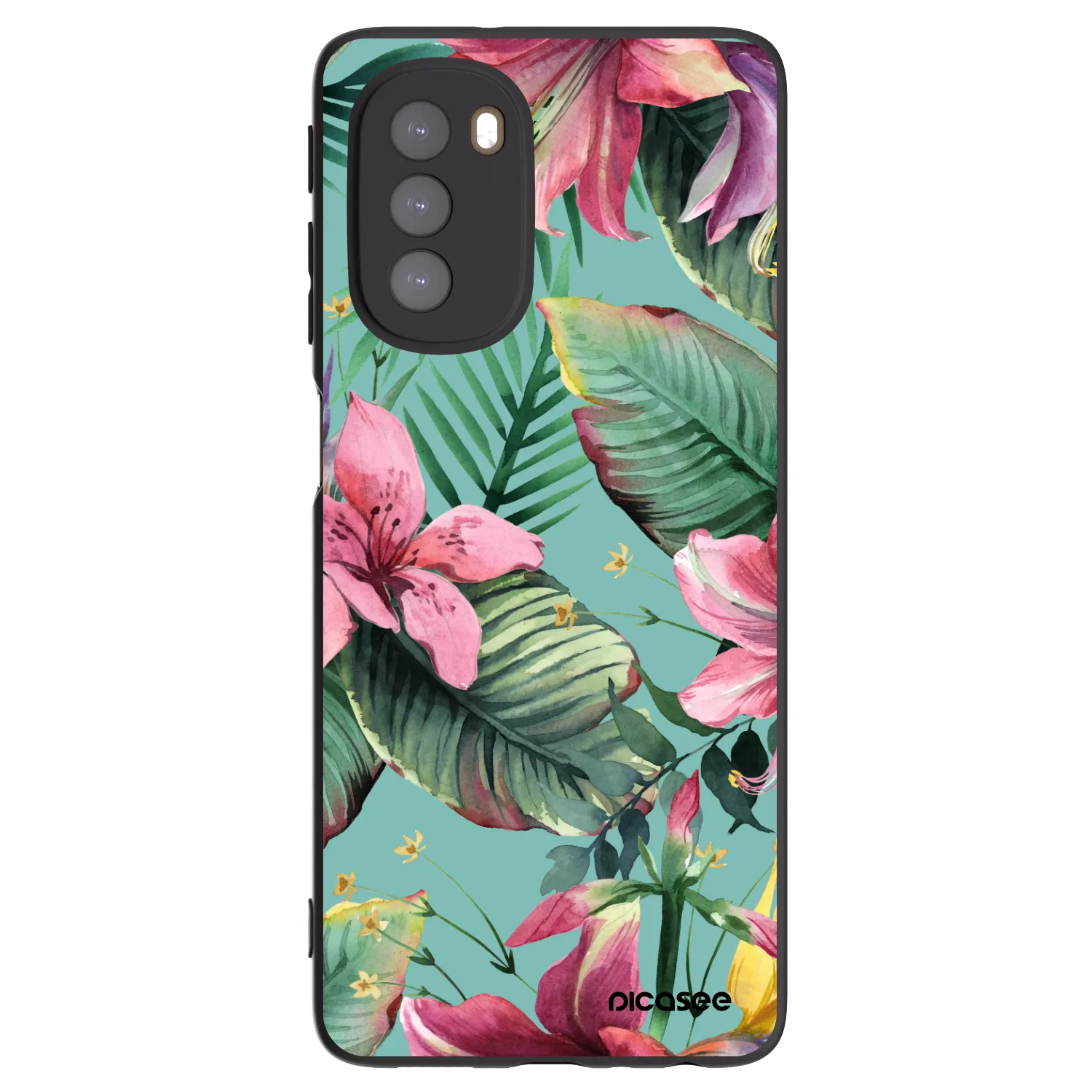 Picasee silikonowe czarne etui na Motorola Moto G51 - Hawaii