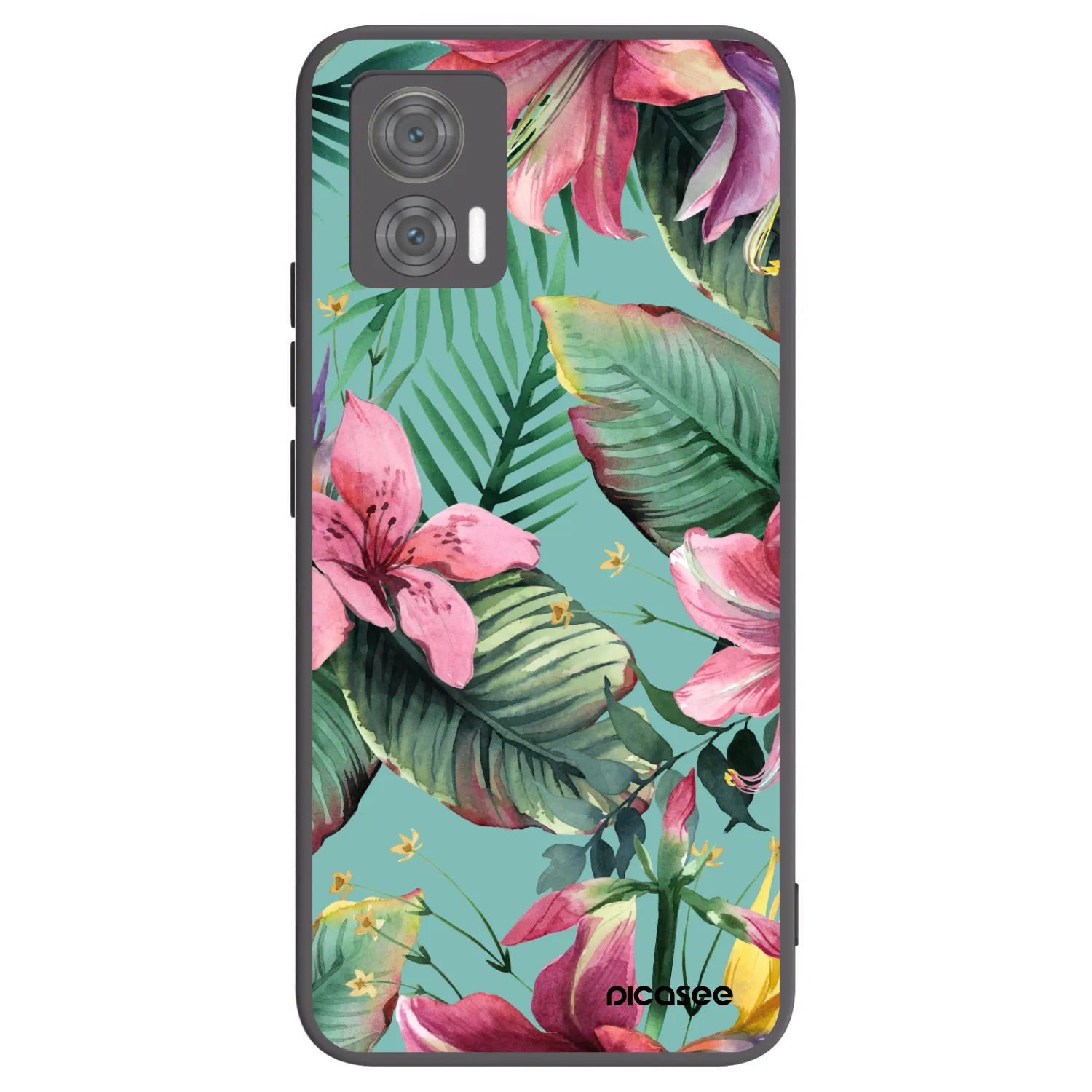 Picasee silikonowe czarne etui na Motorola Edge 30 Neo - Hawaii