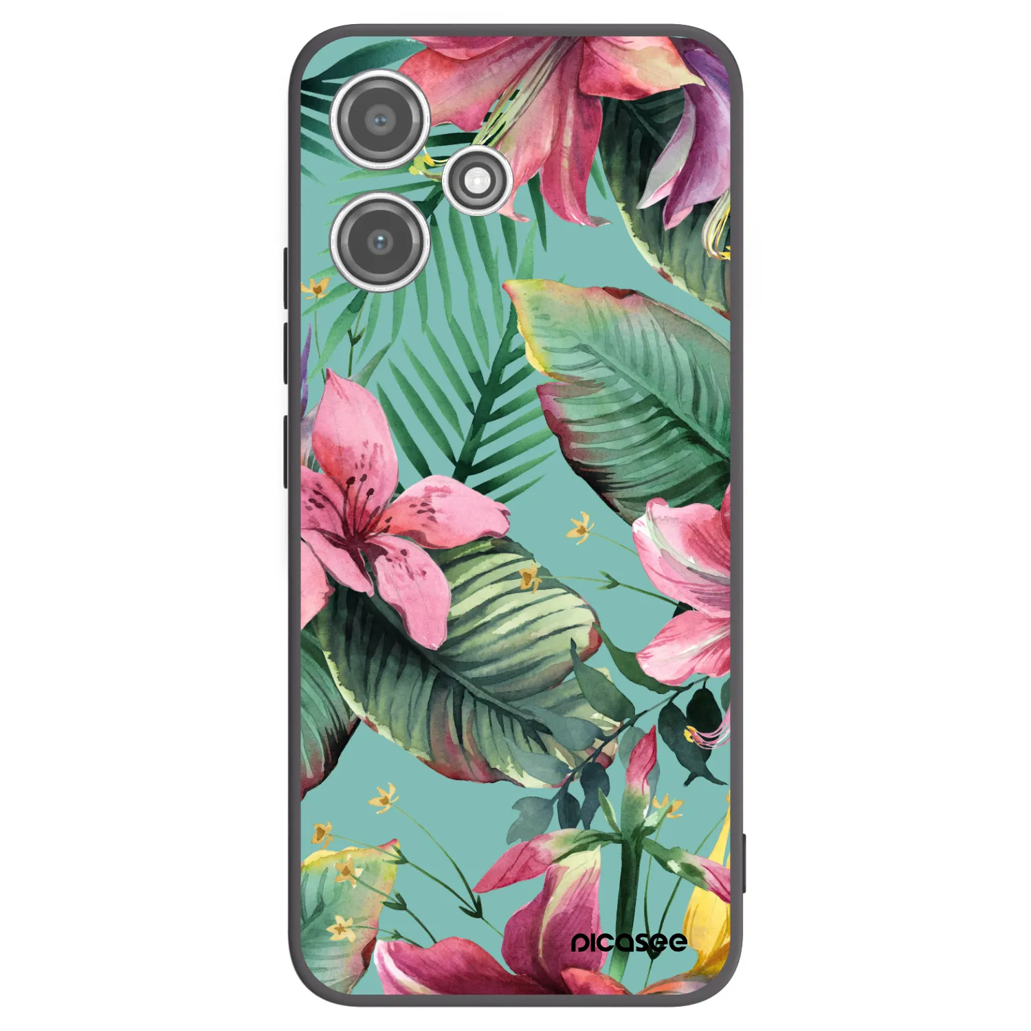 Picasee silikonowe czarne etui na Xiaomi Redmi 12 5G - Hawaii