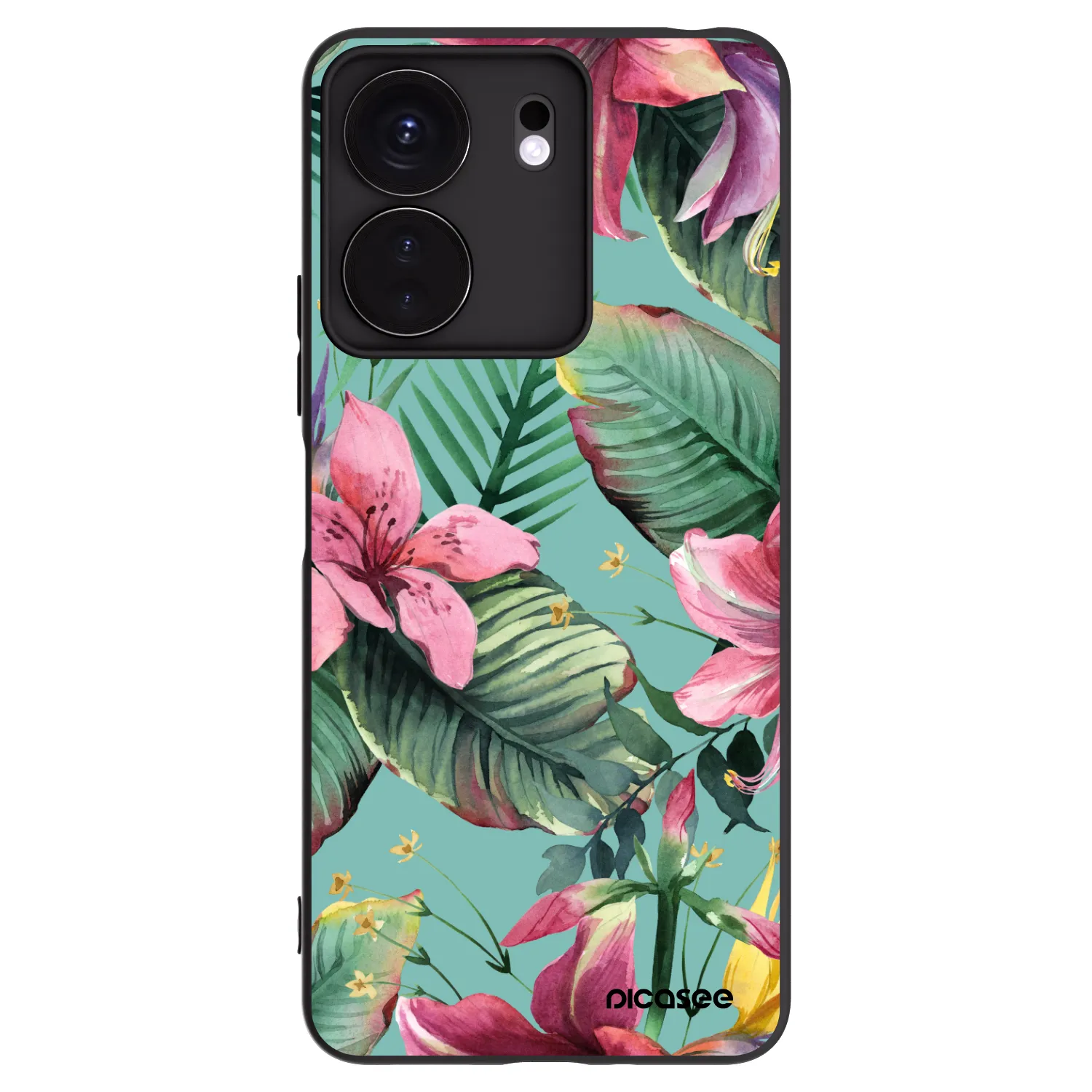 Picasee silikonowe czarne etui na Xiaomi Redmi 13C 4G - Hawaii