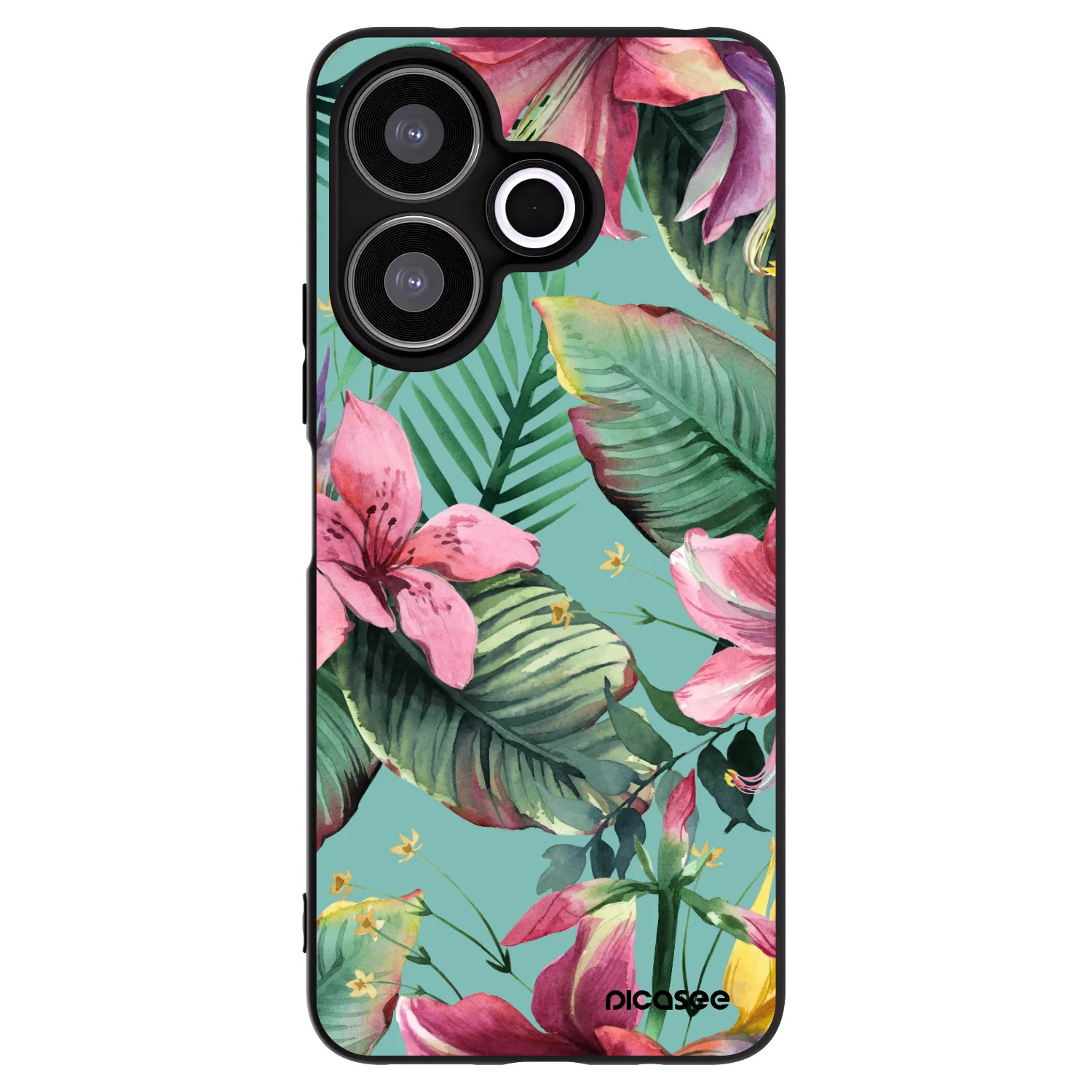 Picasee silikonowe czarne etui na Xiaomi Redmi 13 4G - Hawaii