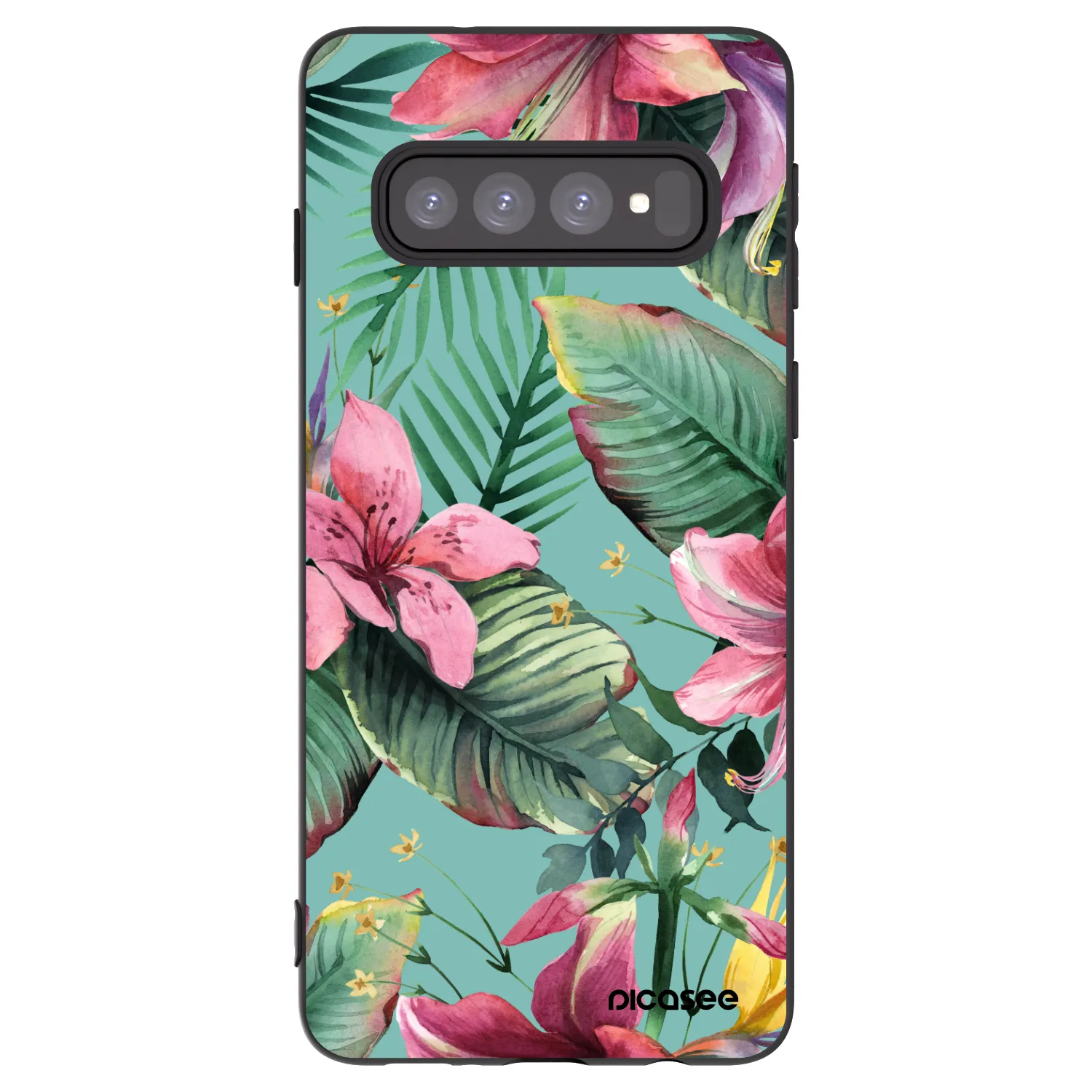 Picasee silikonowe czarne etui na Samsung Galaxy S10 G973 - Hawaii