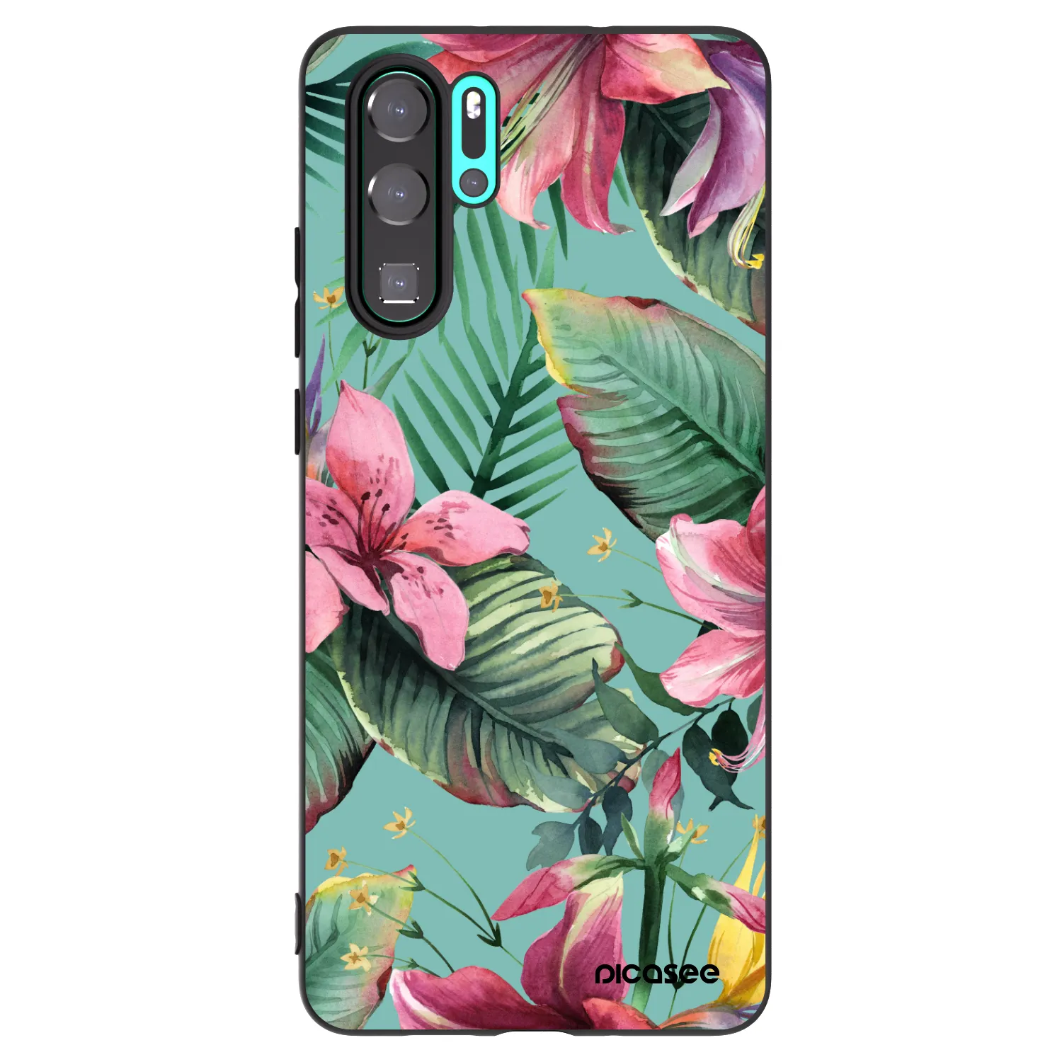 Picasee silikonowe czarne etui na Huawei P30 Pro - Hawaii