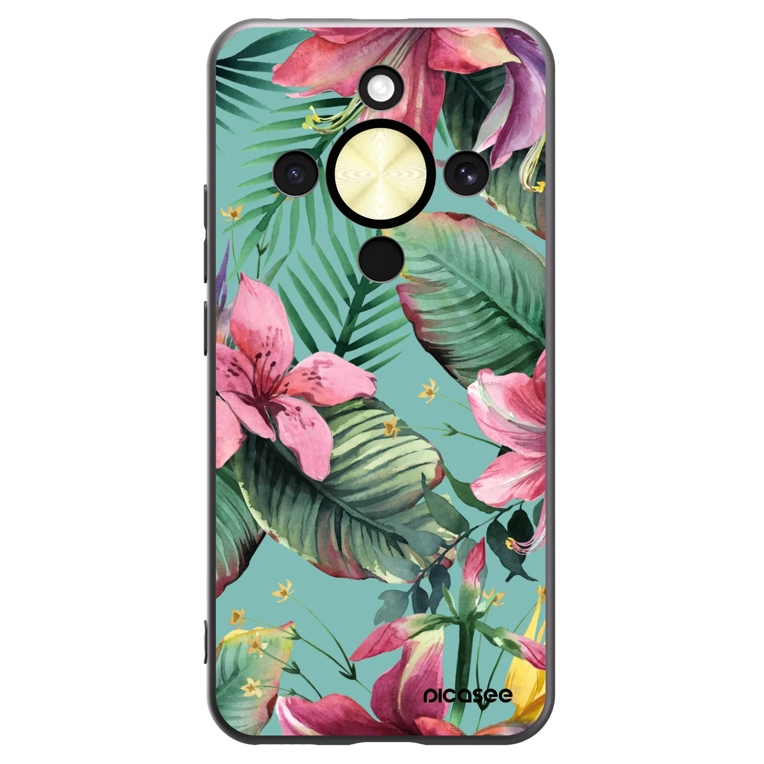 Picasee silikonowe czarne etui na Honor Magic8 Lite 5G - Hawaii