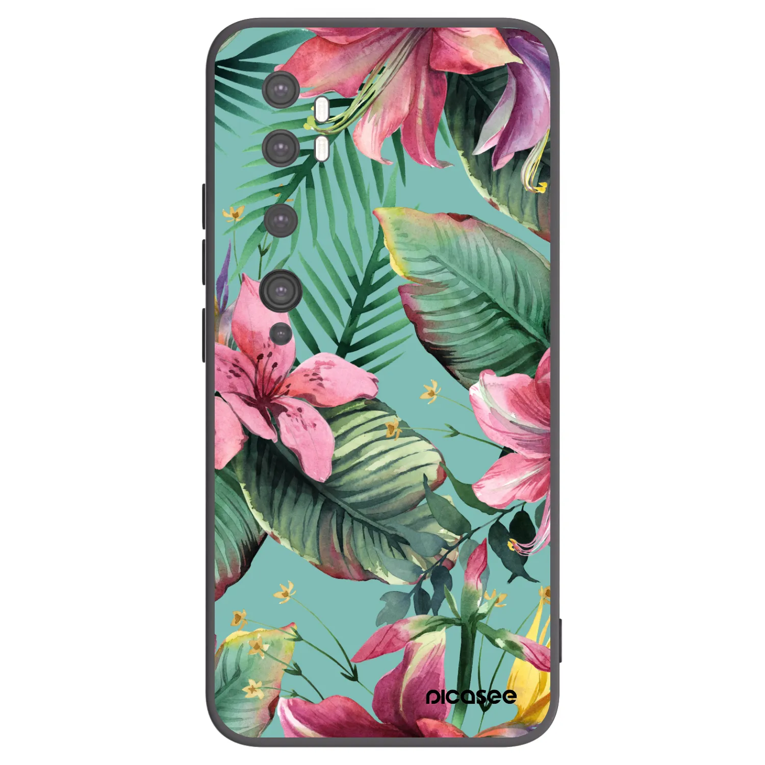 Picasee silikonowe czarne etui na Xiaomi Mi Note 10 (Pro) - Hawaii