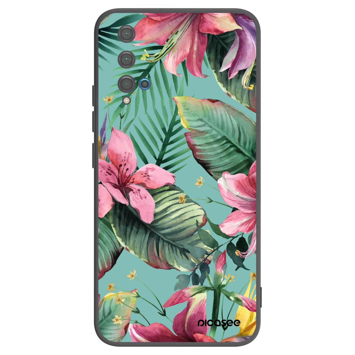 Picasee silikonowe czarne etui na Huawei Nova 5T - Hawaii