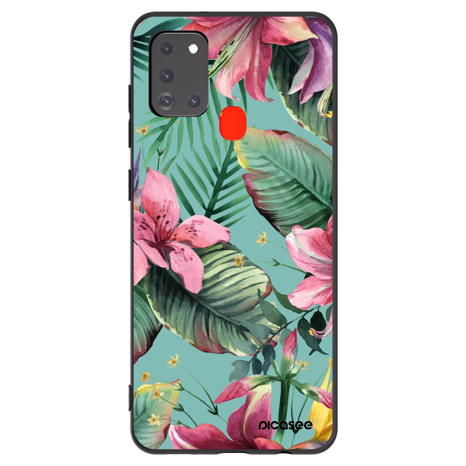 Picasee silikonowe czarne etui na Samsung Galaxy A21s - Hawaii