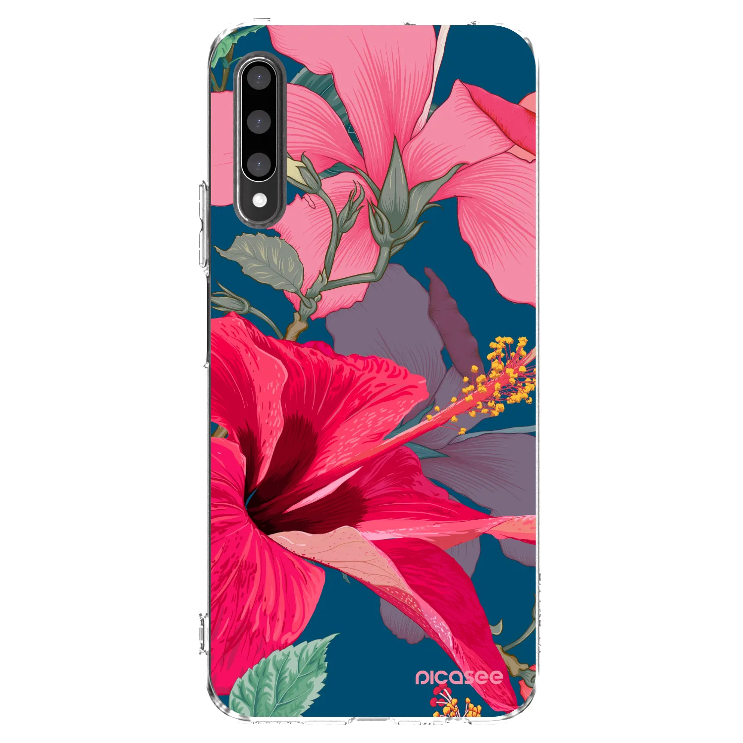 Picasee silikonowe przeźroczyste etui na Honor 9X Pro - Hibiscus