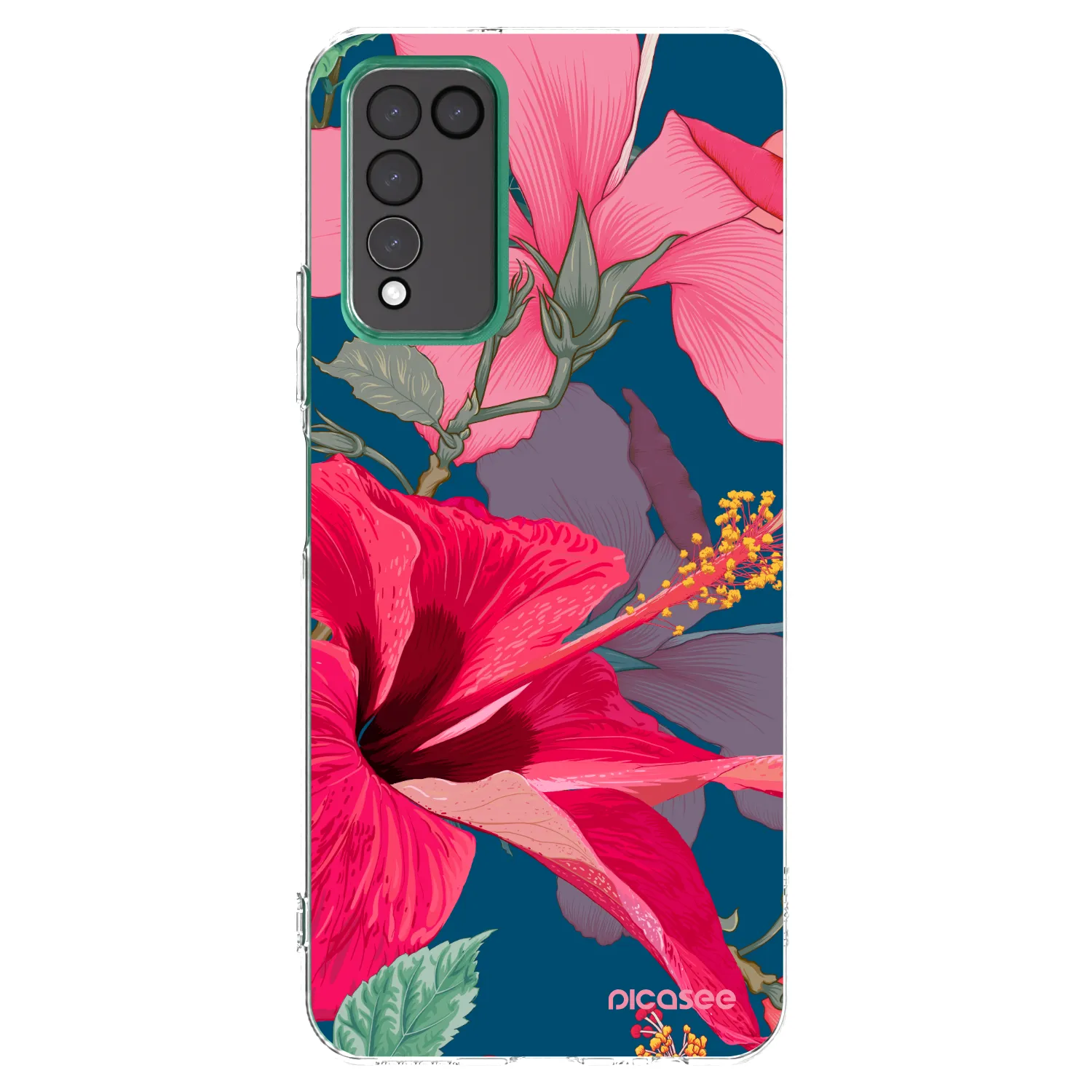 Picasee silikonowe przeźroczyste etui na Honor 10X Lite - Hibiscus