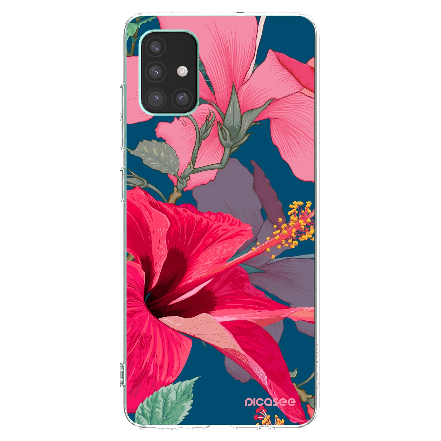 Picasee silikonowe przeźroczyste etui na Samsung Galaxy M51 M515F - Hibiscus