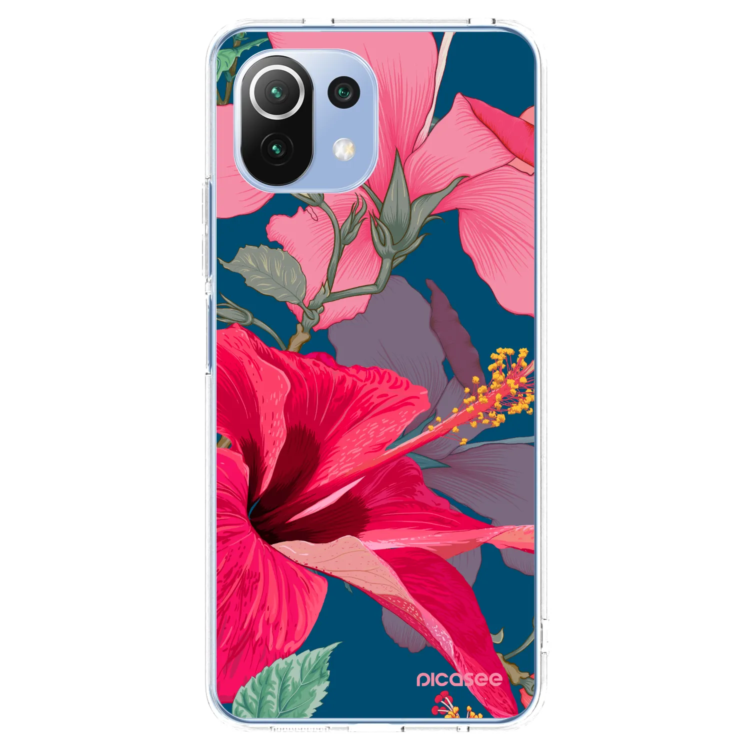 Picasee silikonowe przeźroczyste etui na Xiaomi Mi 11 Lite - Hibiscus
