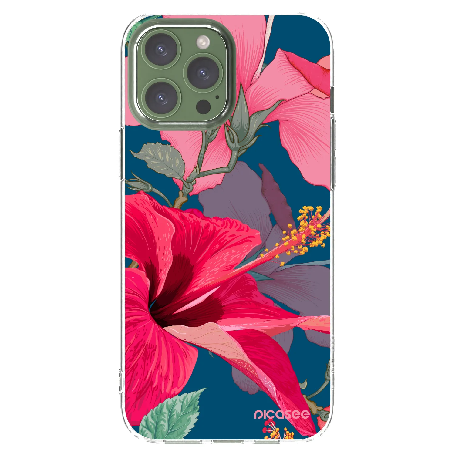 Picasee silikonowe przeźroczyste etui na Apple iPhone 13 Pro Max - Hibiscus