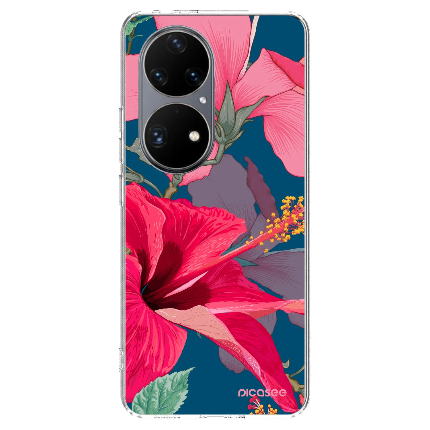 Picasee silikonowe przeźroczyste etui na Huawei P50 - Hibiscus