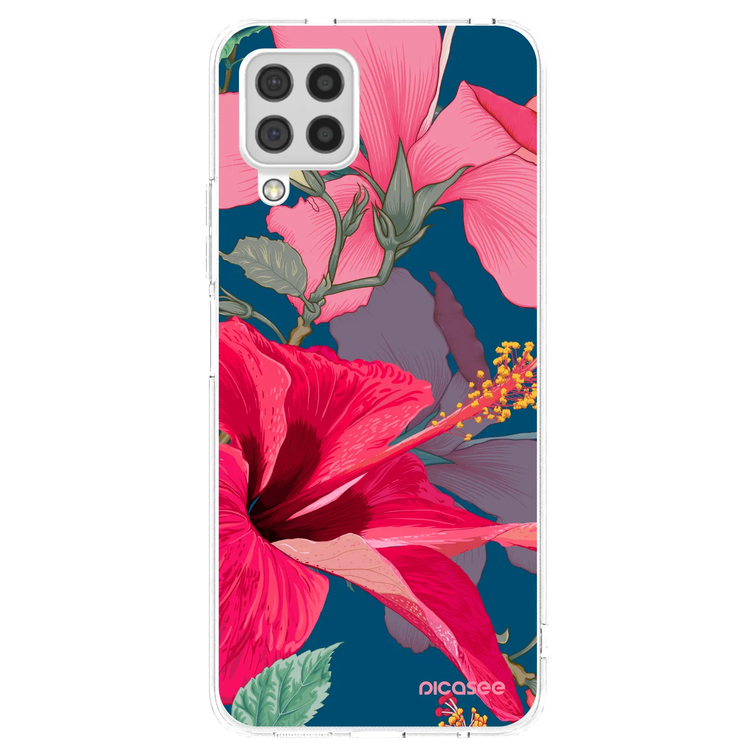 Picasee silikonowe przeźroczyste etui na Samsung Galaxy A22 A225F 4G - Hibiscus