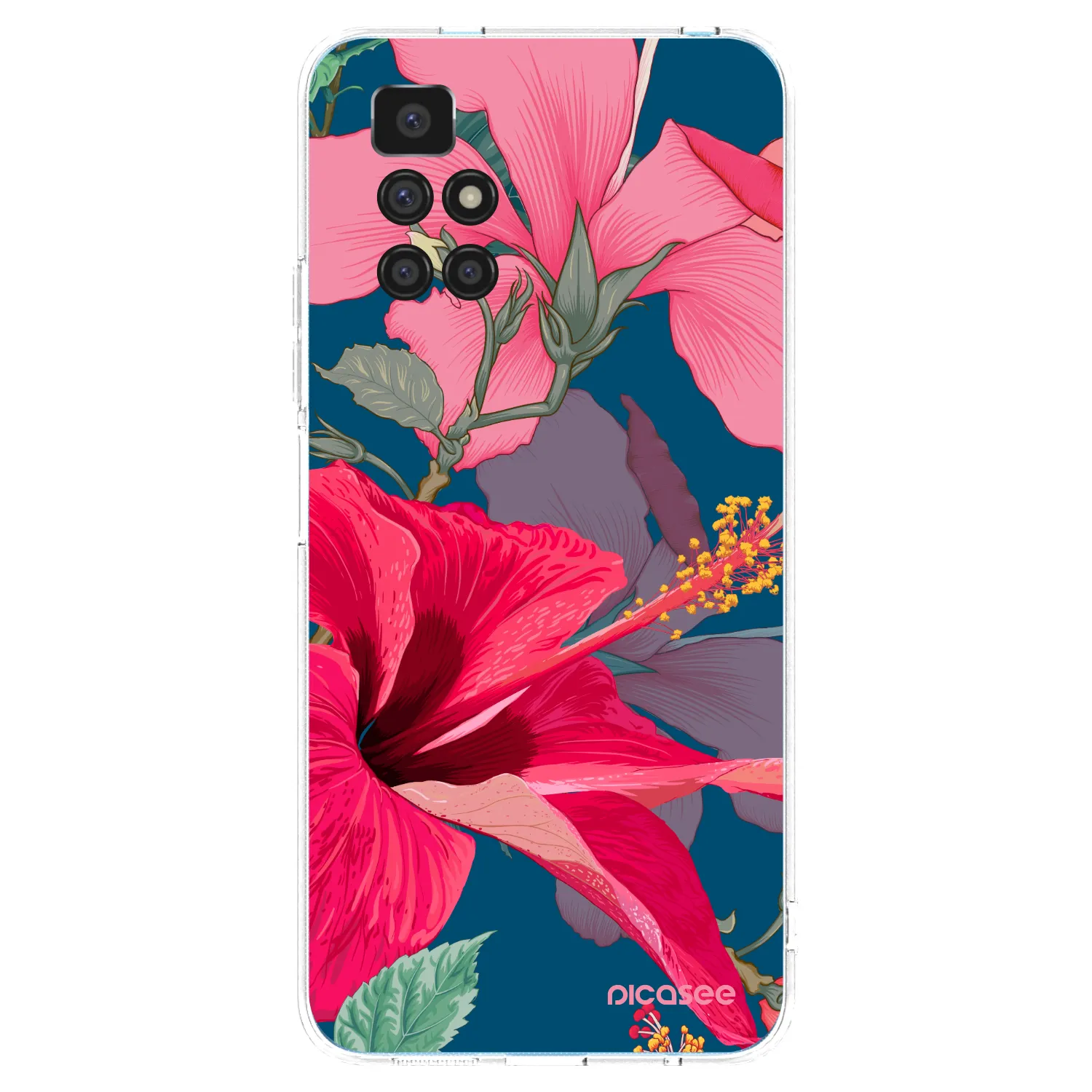 Picasee silikonowe przeźroczyste etui na Xiaomi Redmi 10 - Hibiscus