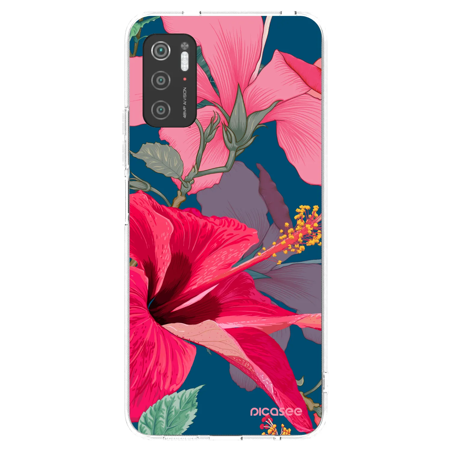 Picasee silikonowe przeźroczyste etui na Xiaomi Poco M3 Pro 5G - Hibiscus