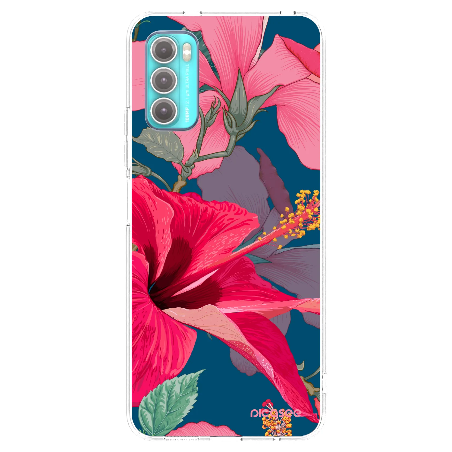 Picasee silikonowe przeźroczyste etui na Motorola Moto G60 - Hibiscus