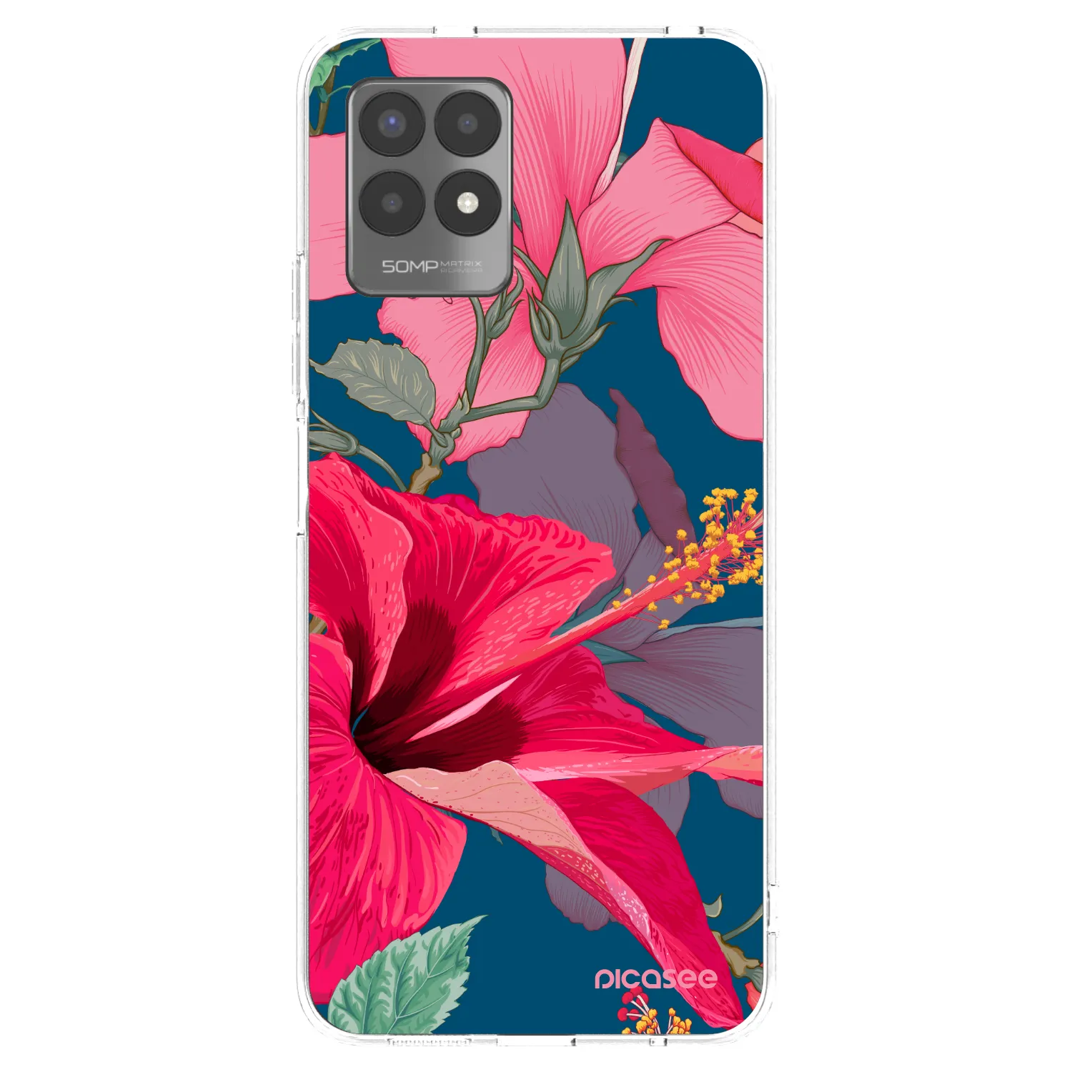 Picasee silikonowe przeźroczyste etui na Realme 8i - Hibiscus