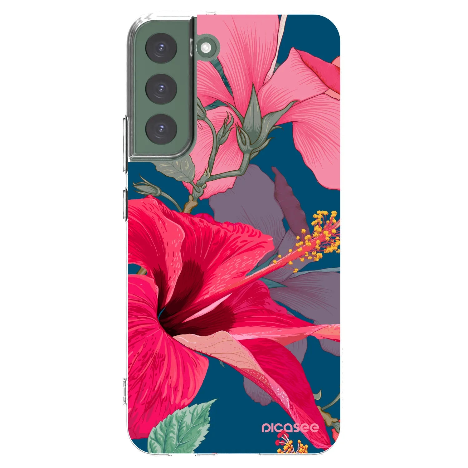 Picasee silikonowe przeźroczyste etui na Samsung Galaxy S22+ 5G - Hibiscus