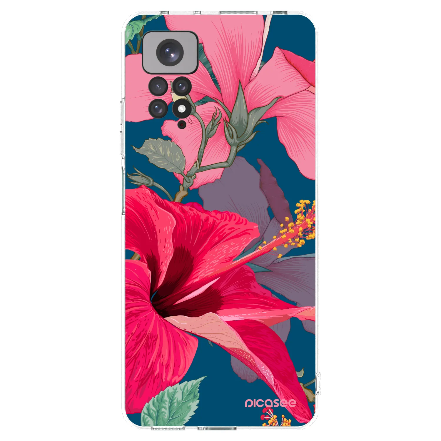 Picasee silikonowe przeźroczyste etui na Xiaomi Redmi Note 11 - Hibiscus