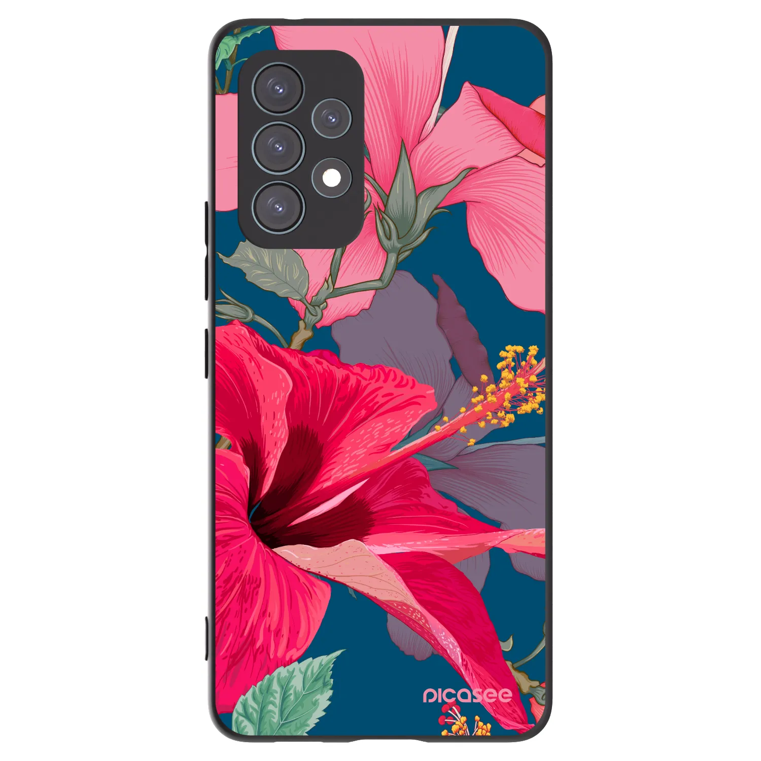 Picasee silikonowe czarne etui na Samsung Galaxy A53 5G A536 - Hibiscus