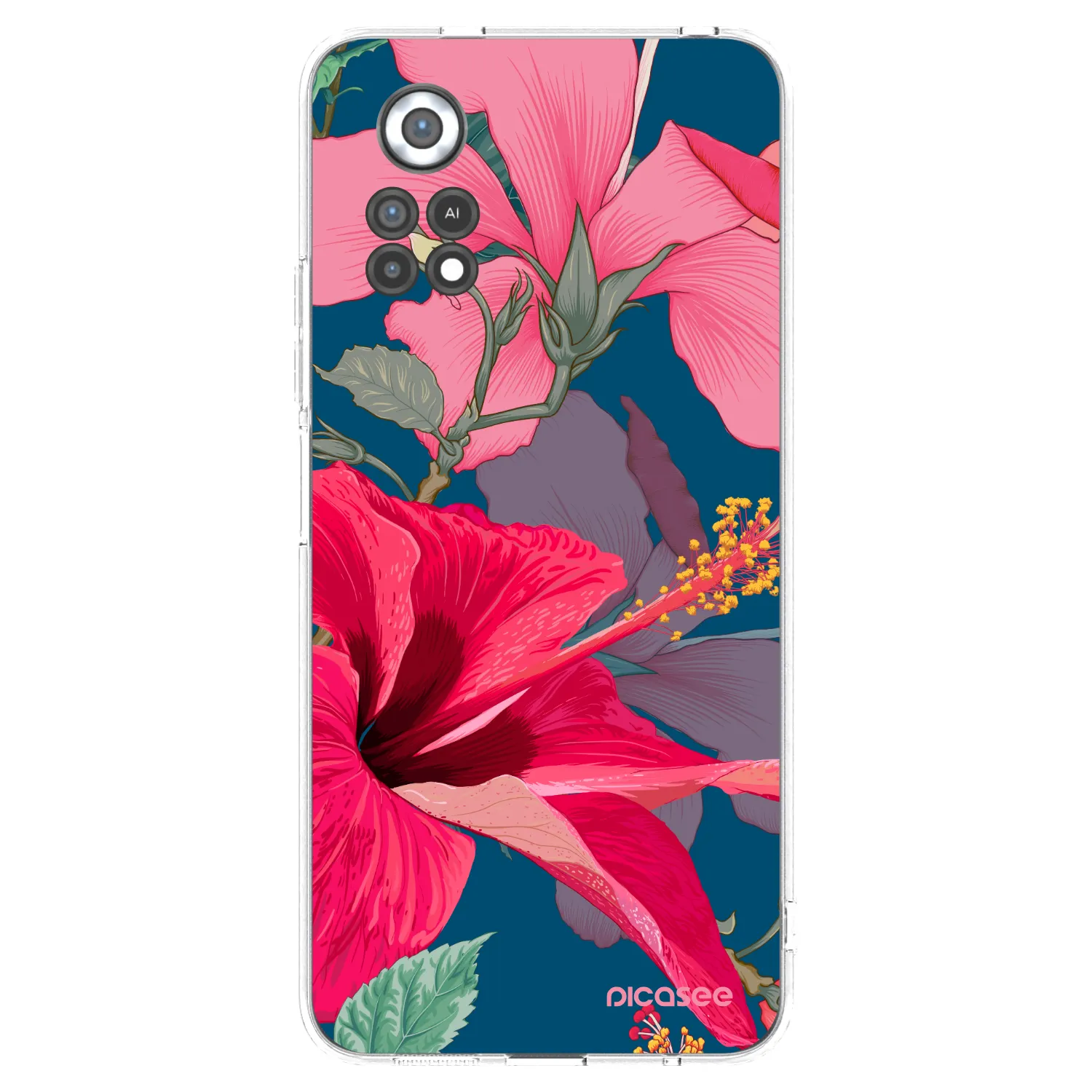 Picasee silikonowe przeźroczyste etui na Xiaomi Poco X4 Pro 5G - Hibiscus