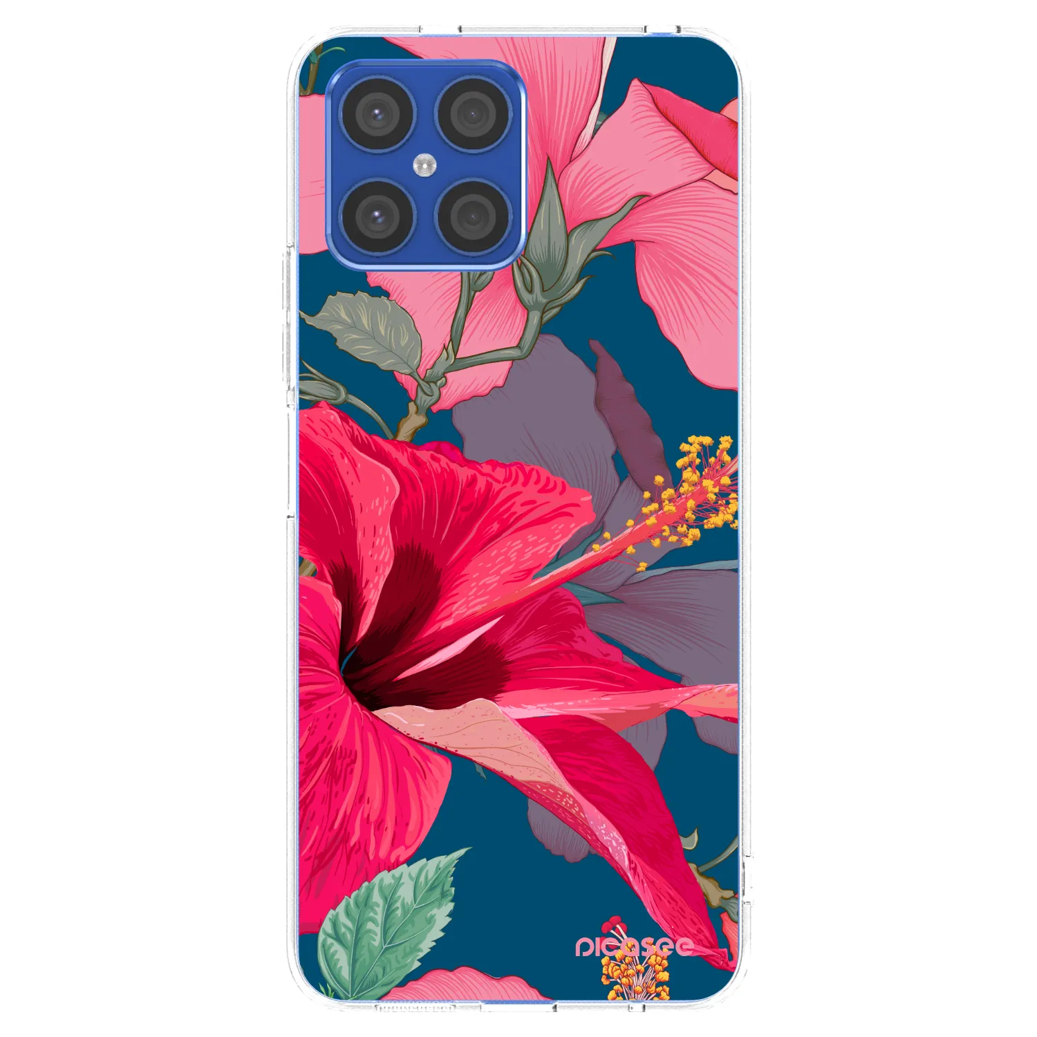Picasee silikonowe przeźroczyste etui na Honor X8 4G - Hibiscus
